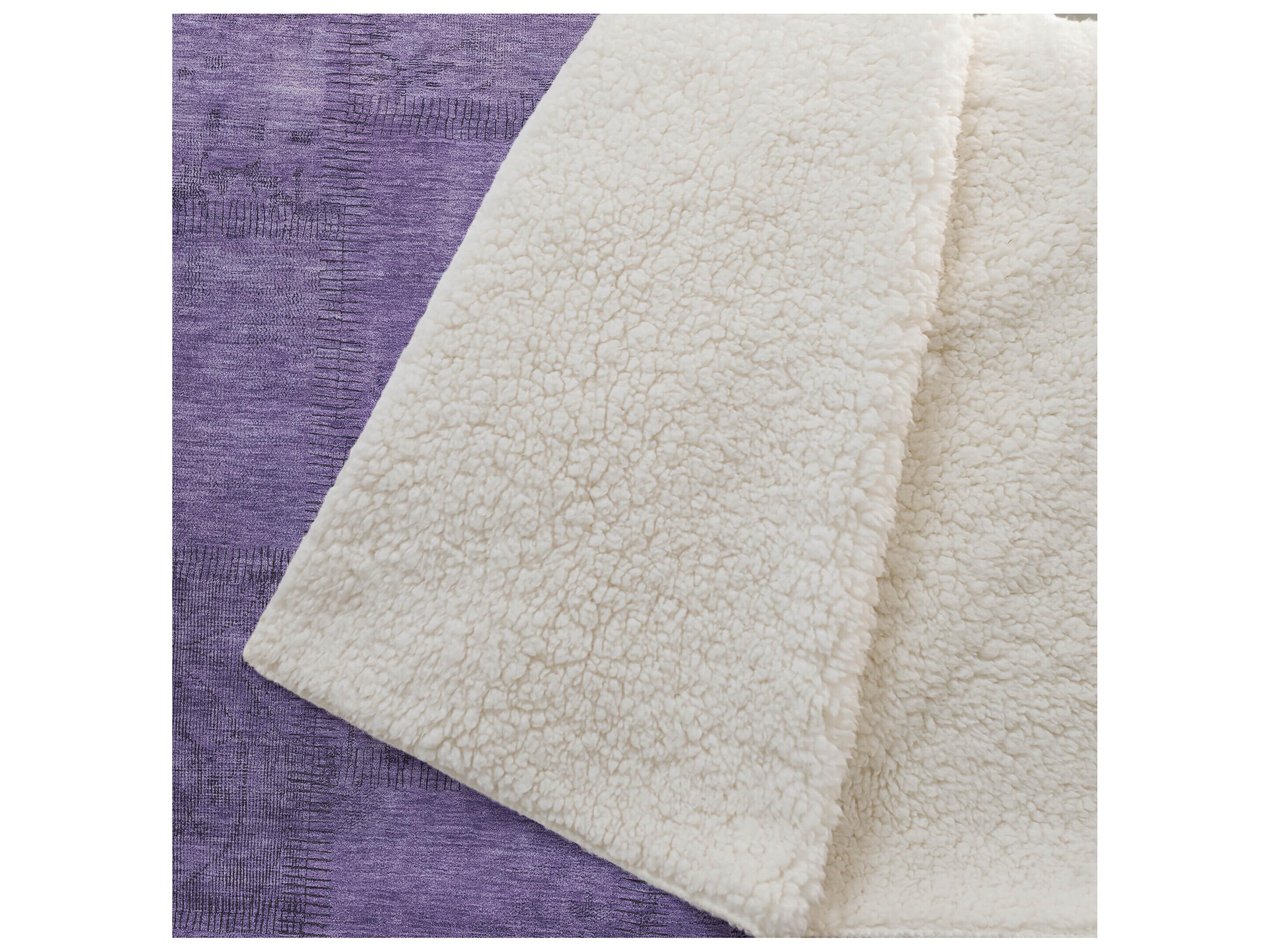 Dalyn Sherpa Purple Polyester Throw