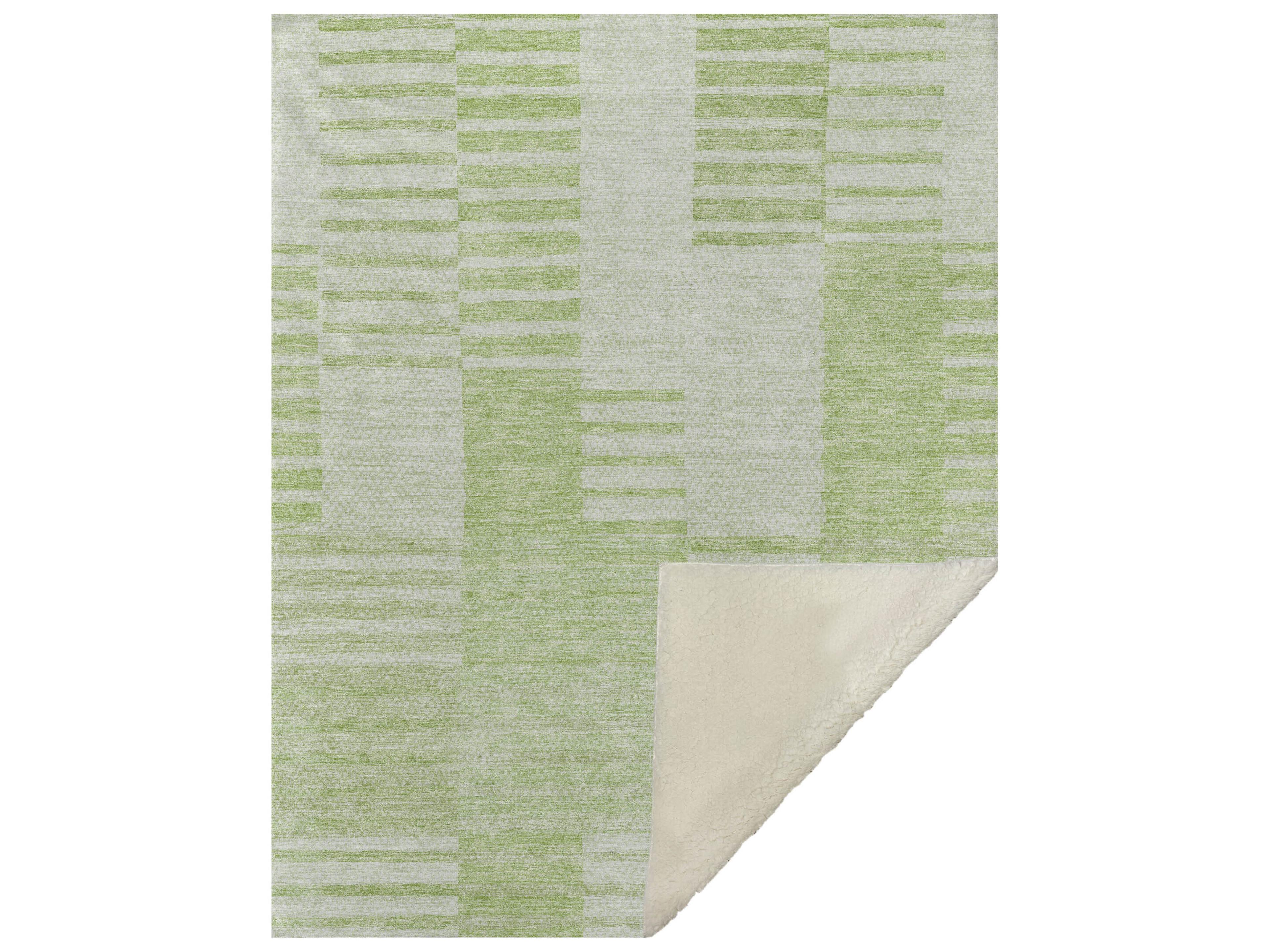 Sherpa Green Polyester Throw