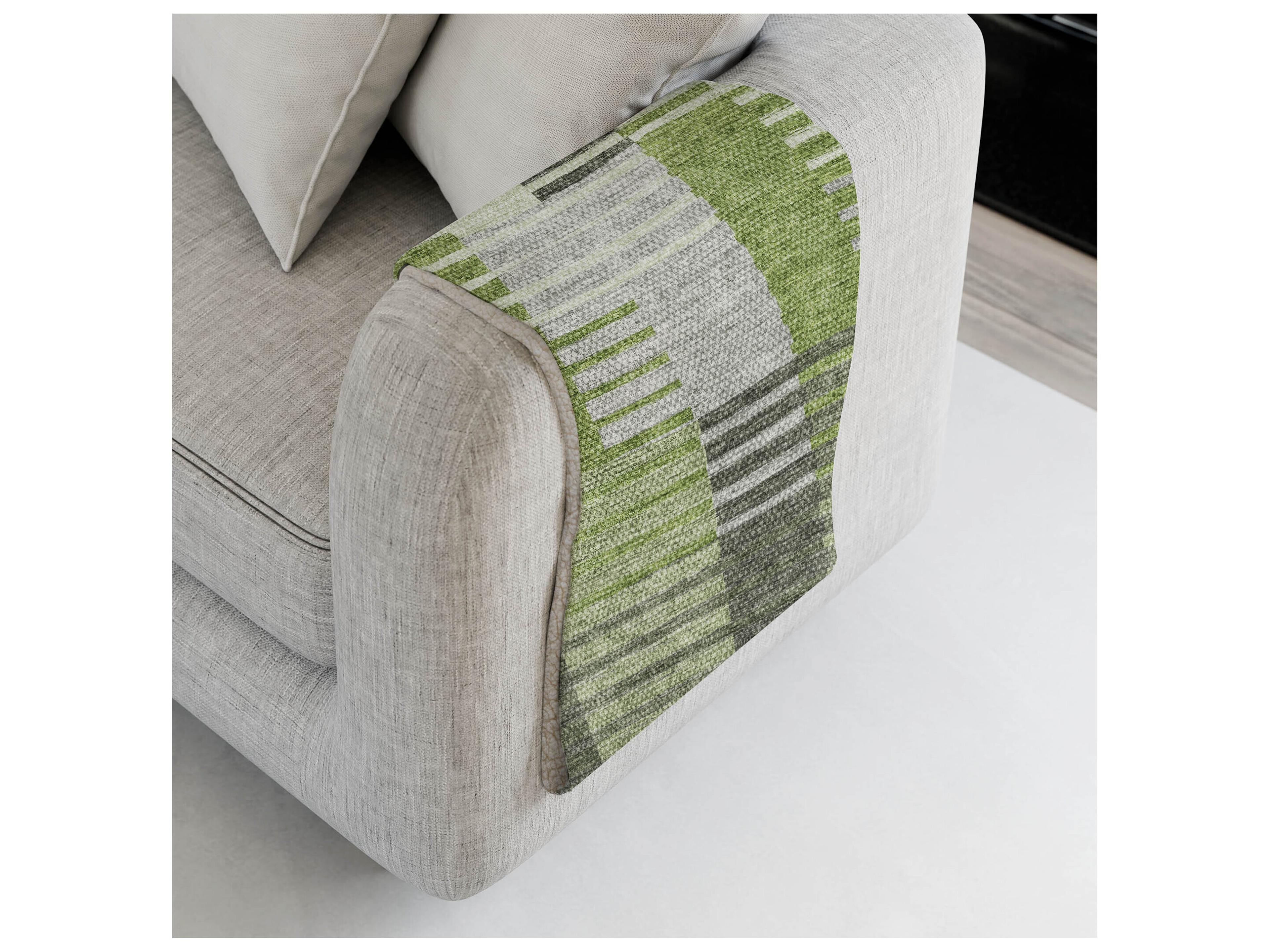 Dalyn Sherpa Green Polyester Throw