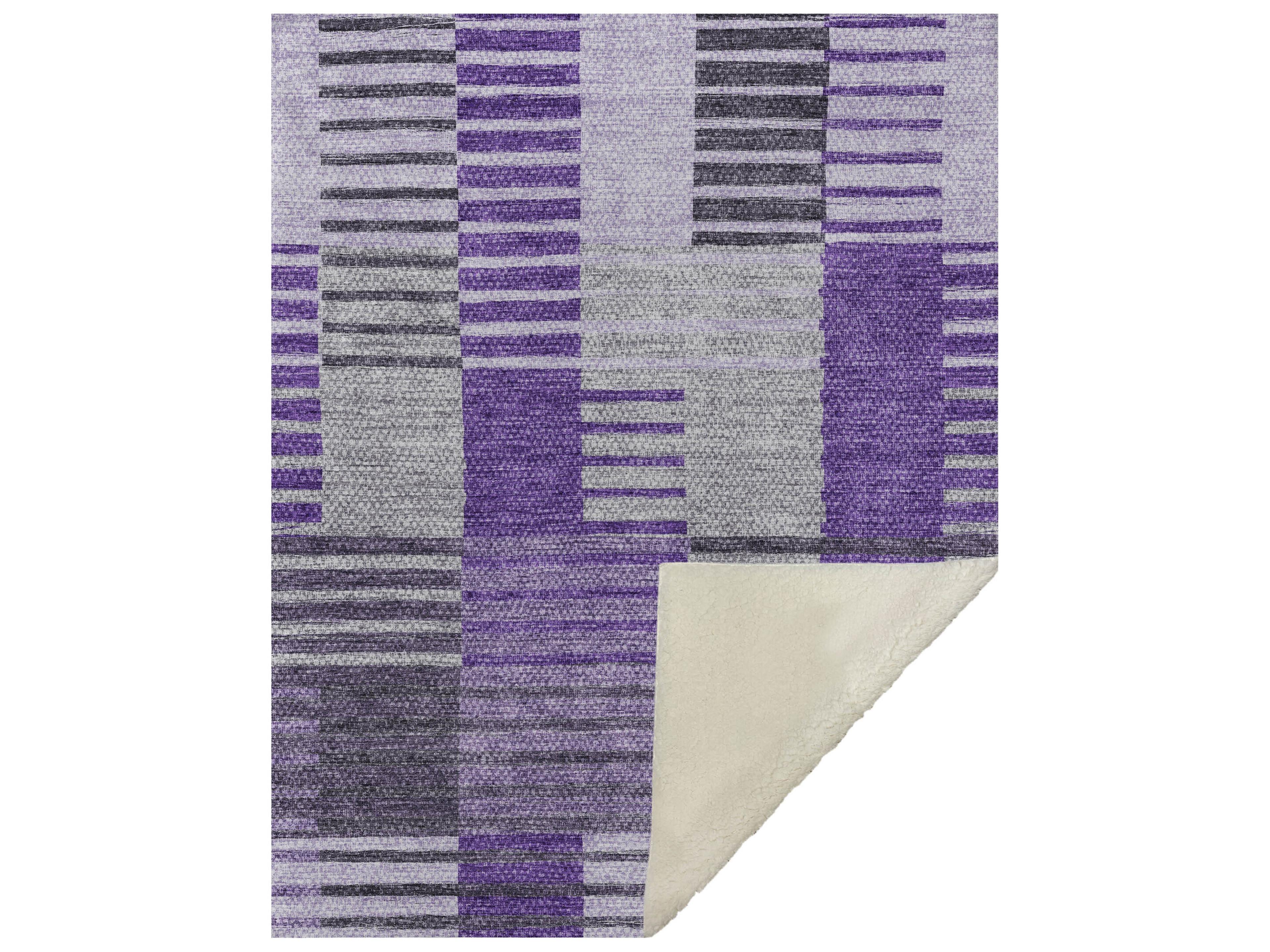 Dalyn Sherpa Purple Polyester Throw