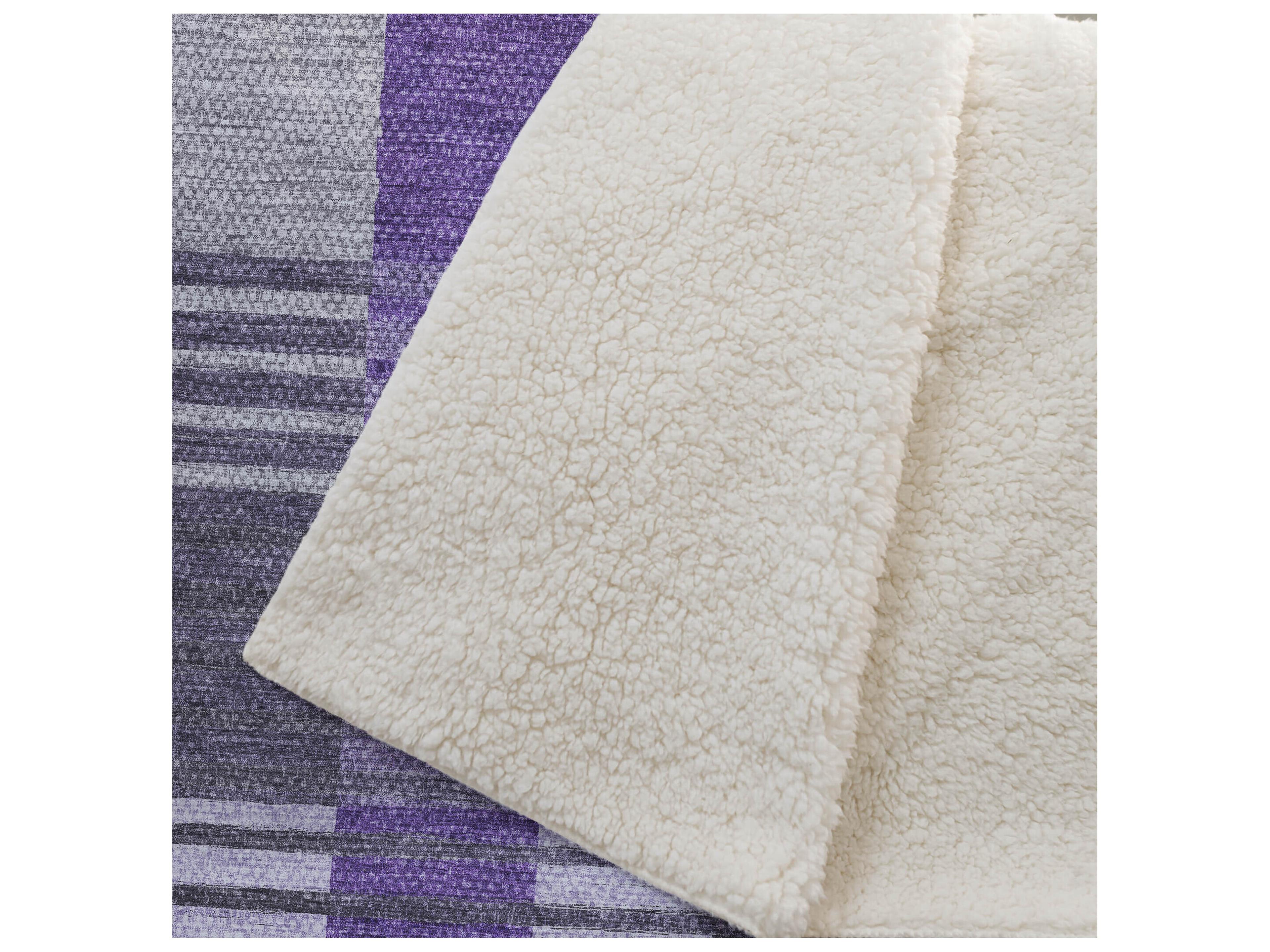 Dalyn Sherpa Purple Polyester Throw