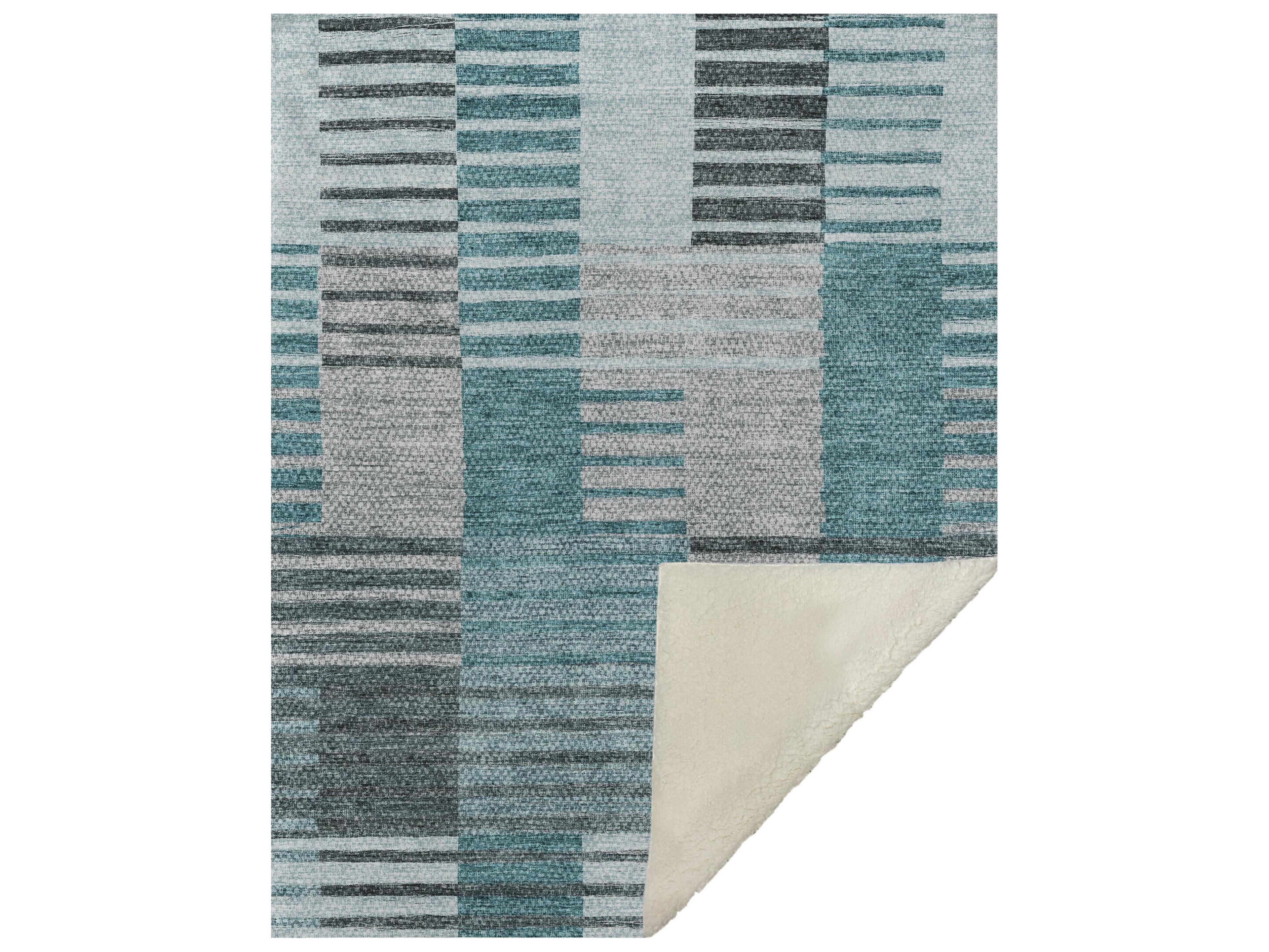 Dalyn Sherpa Teal Polyester Throw