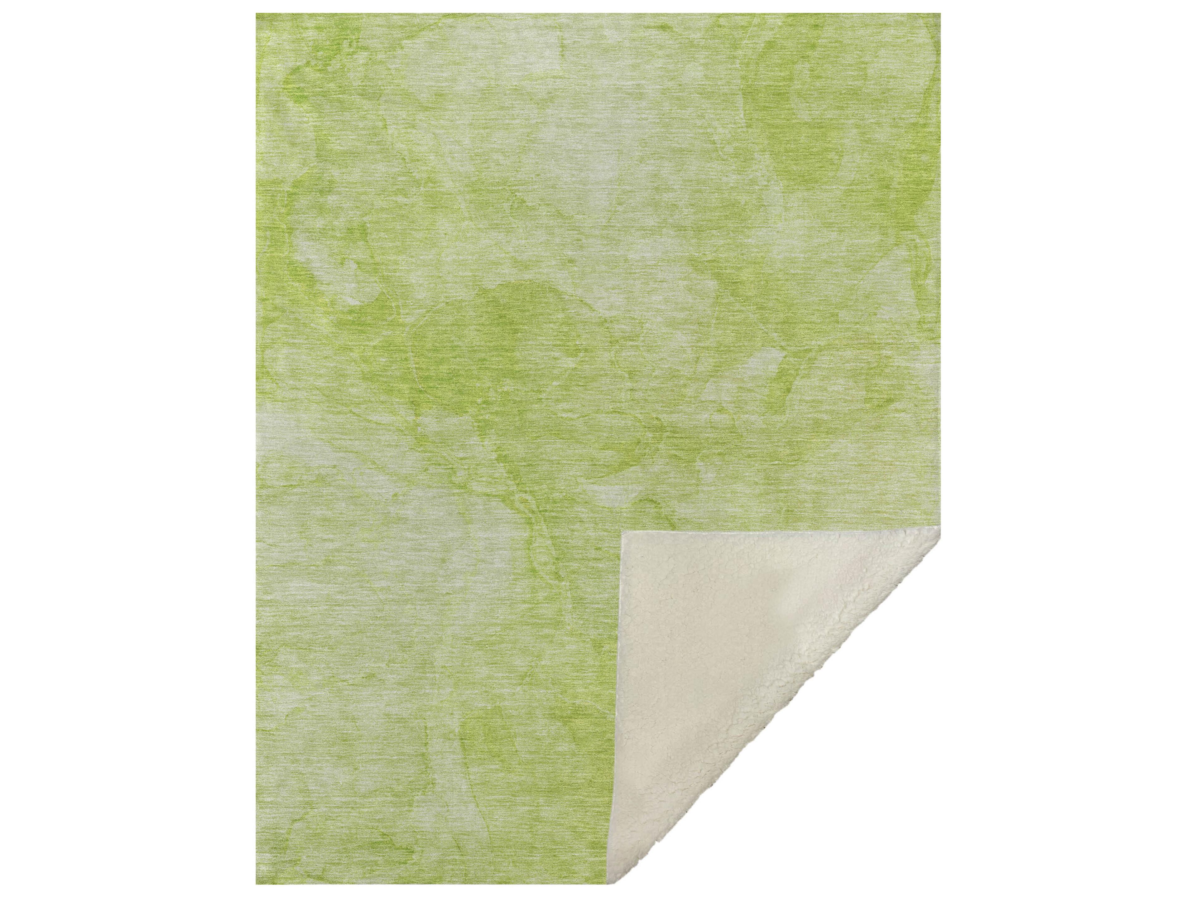 Sherpa Green Polyester Throw