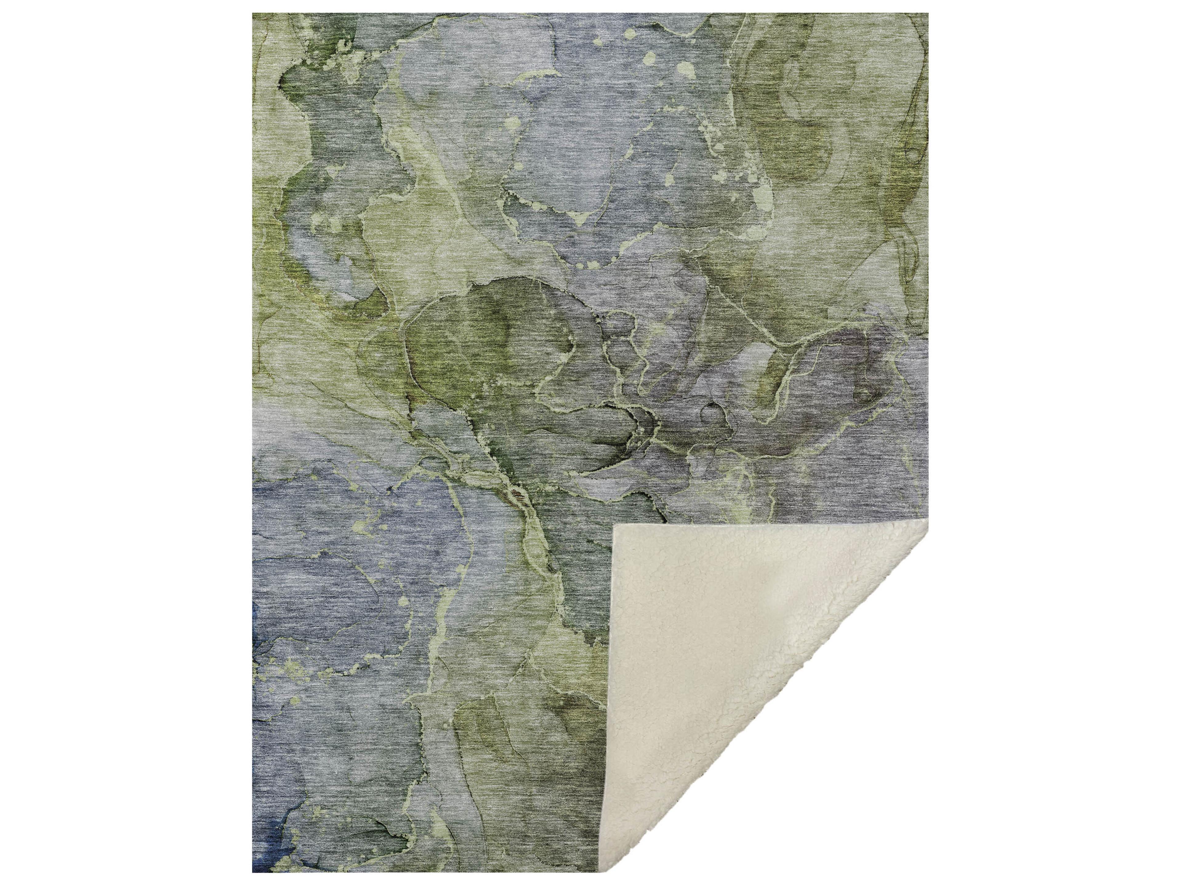 Sherpa Green Polyester Throw