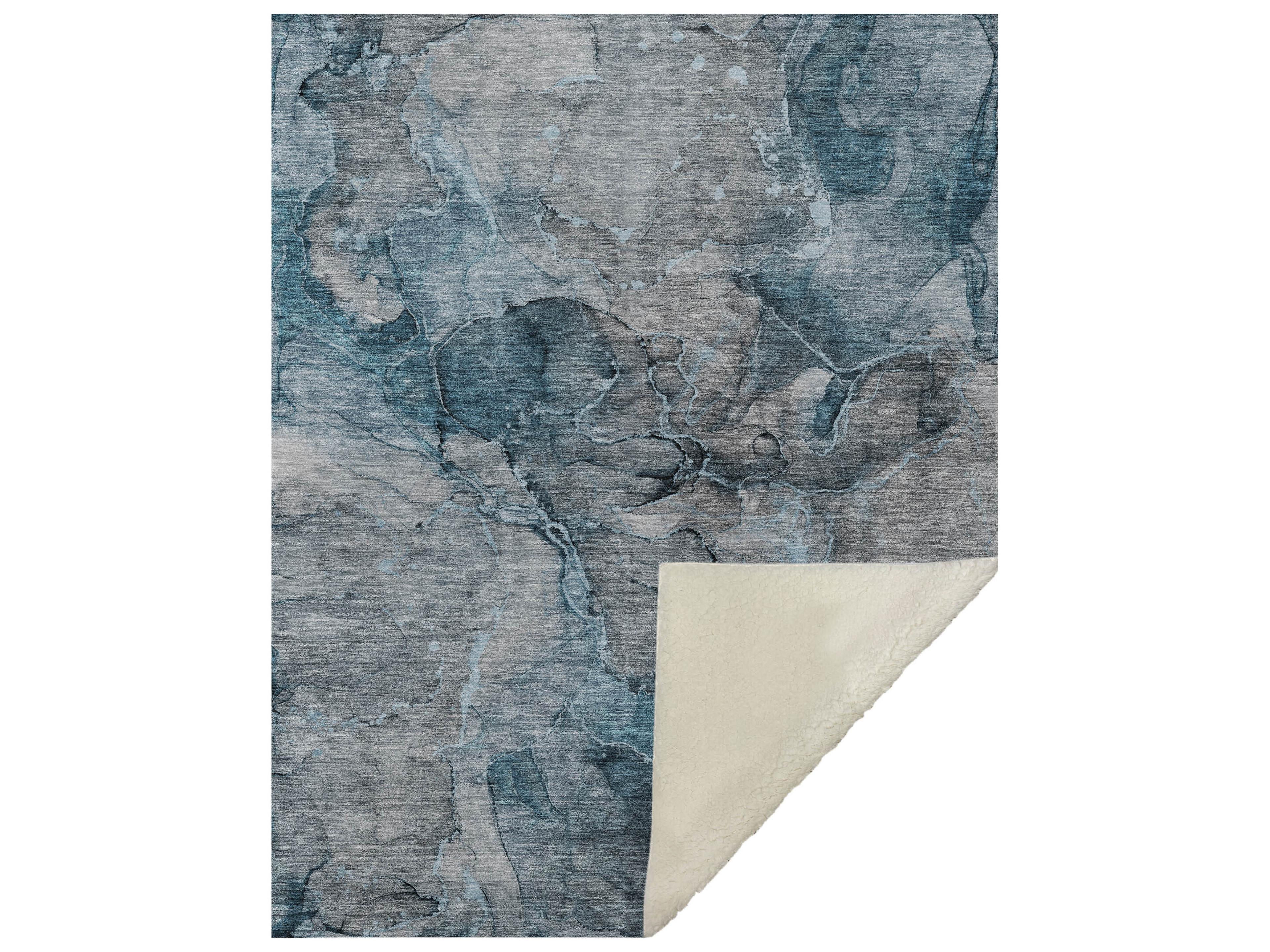 Sherpa Teal Polyester Throw