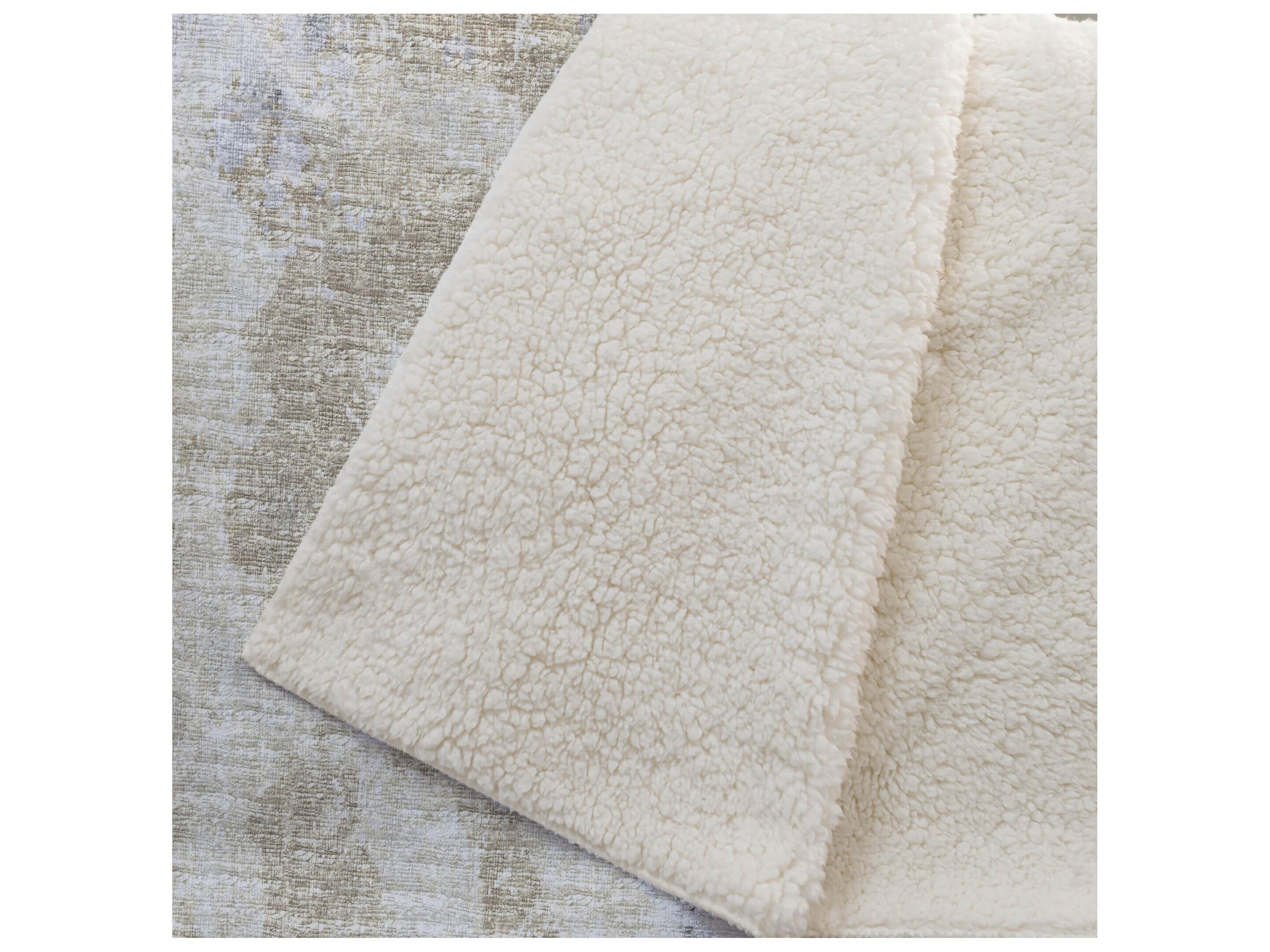 Dalyn Sherpa Ivory Polyester Throw