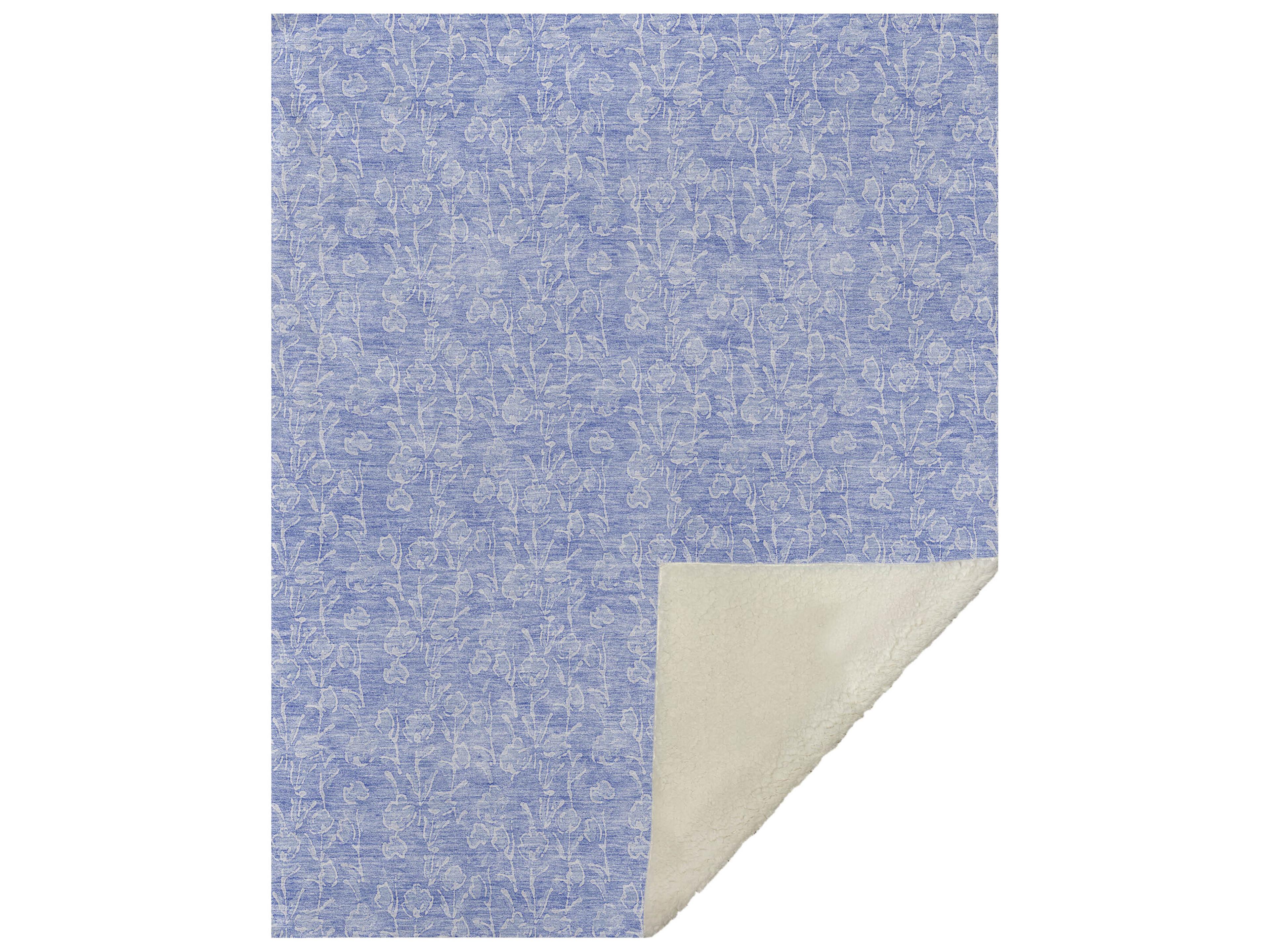 Sherpa Blue Polyester Throw