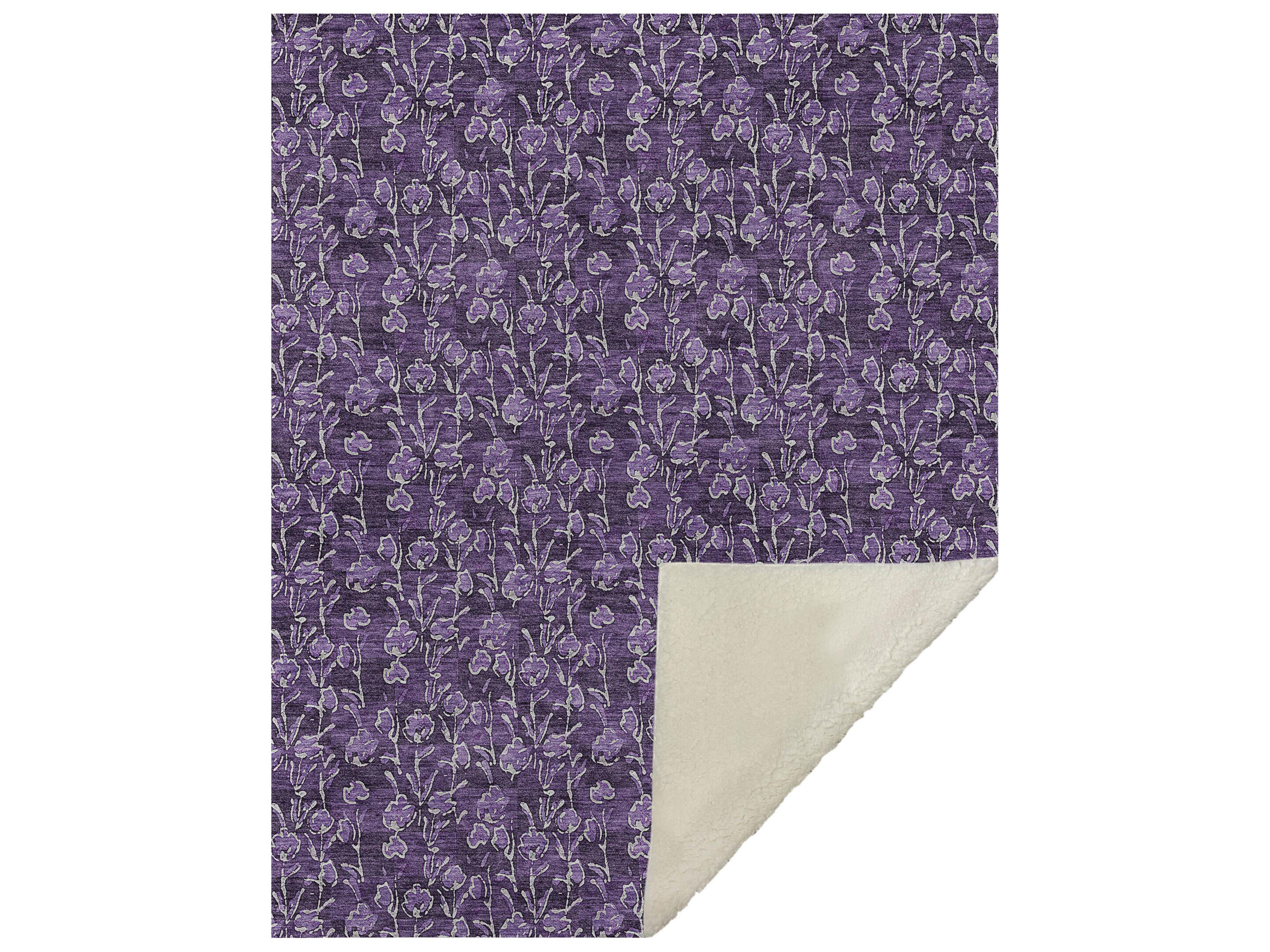 Dalyn Sherpa Purple Polyester Throw