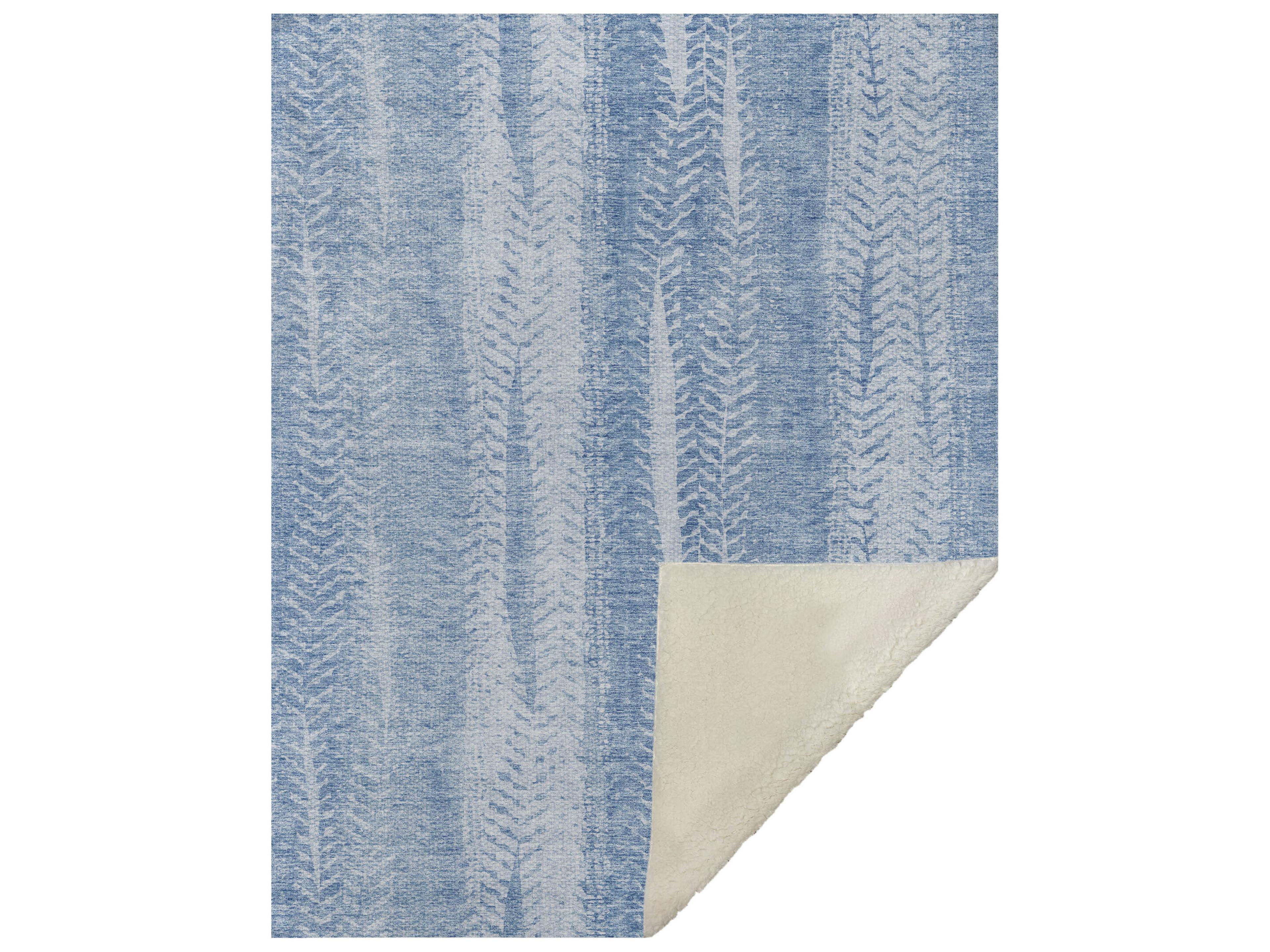 Dalyn Sherpa Blue Polyester Throw