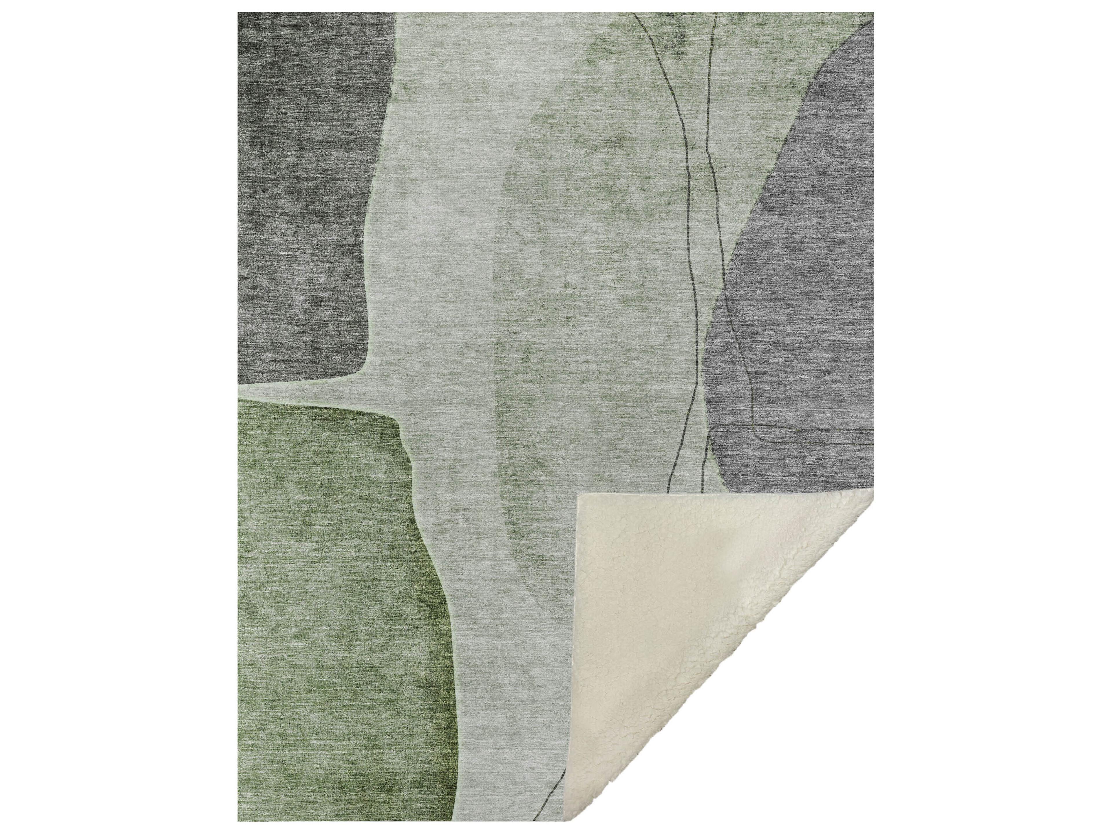 Sherpa Green Polyester Throw