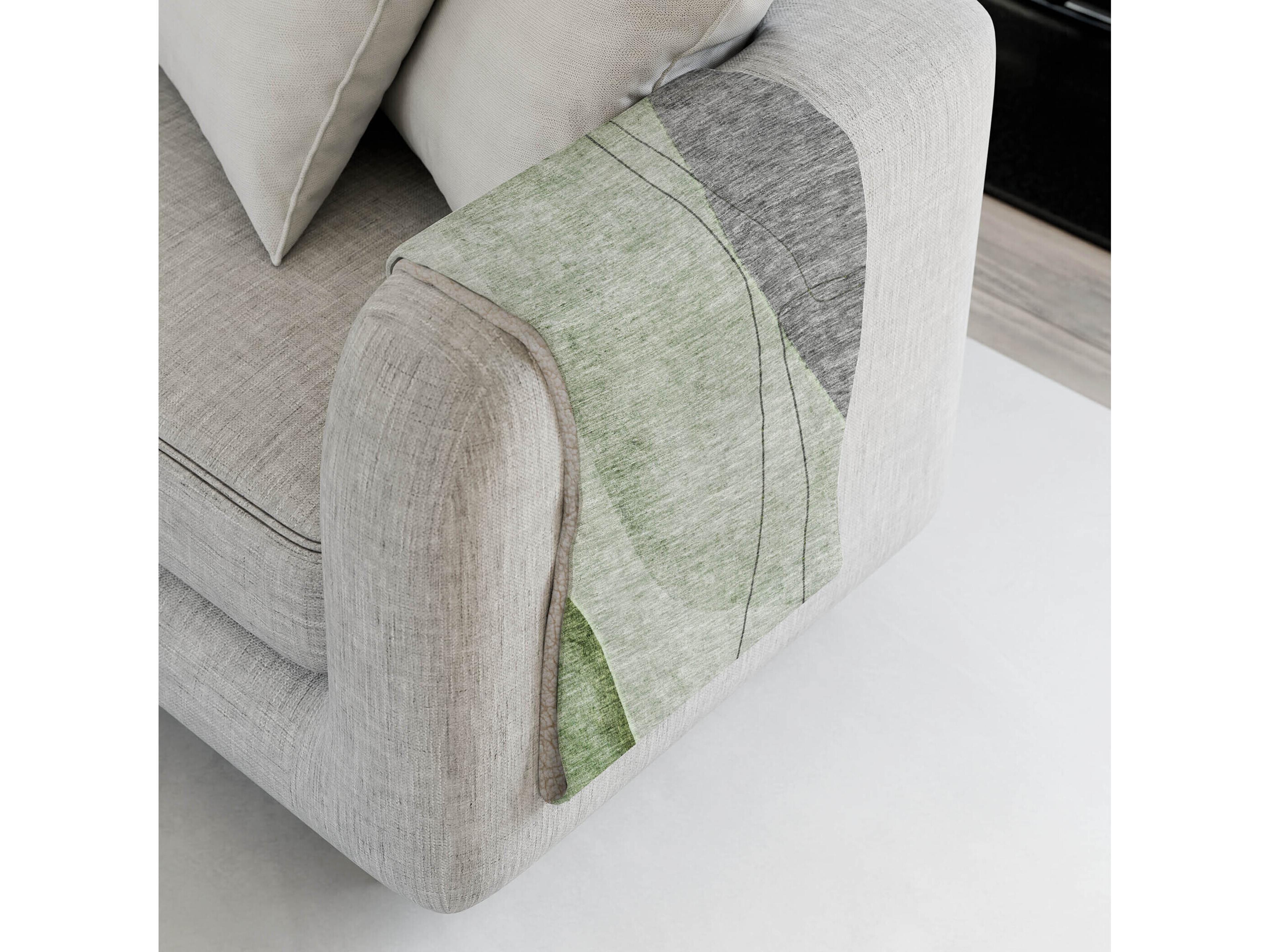 Dalyn Sherpa Green Polyester Throw