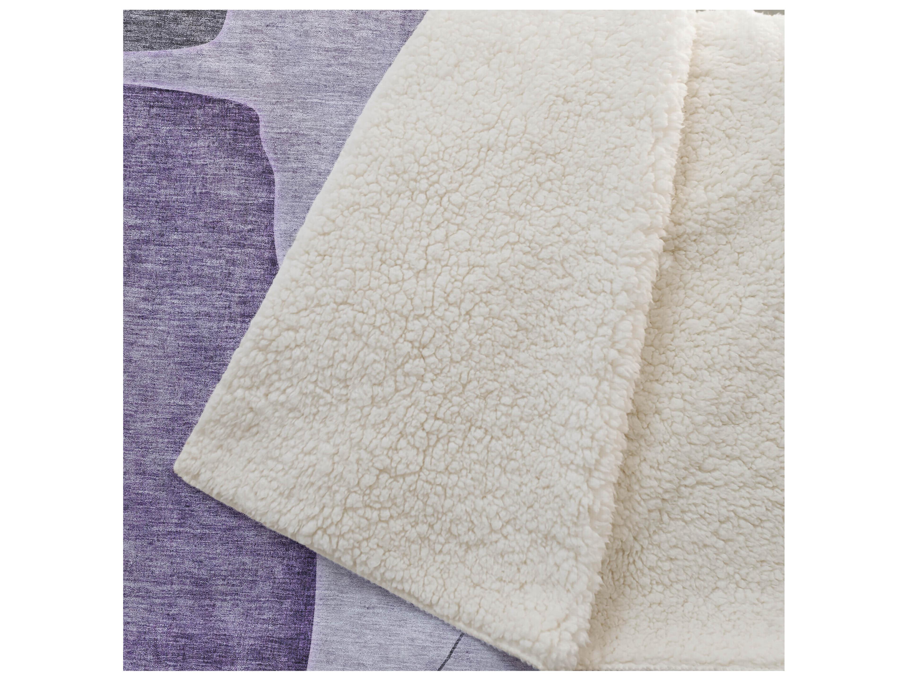 Dalyn Sherpa Purple Polyester Throw