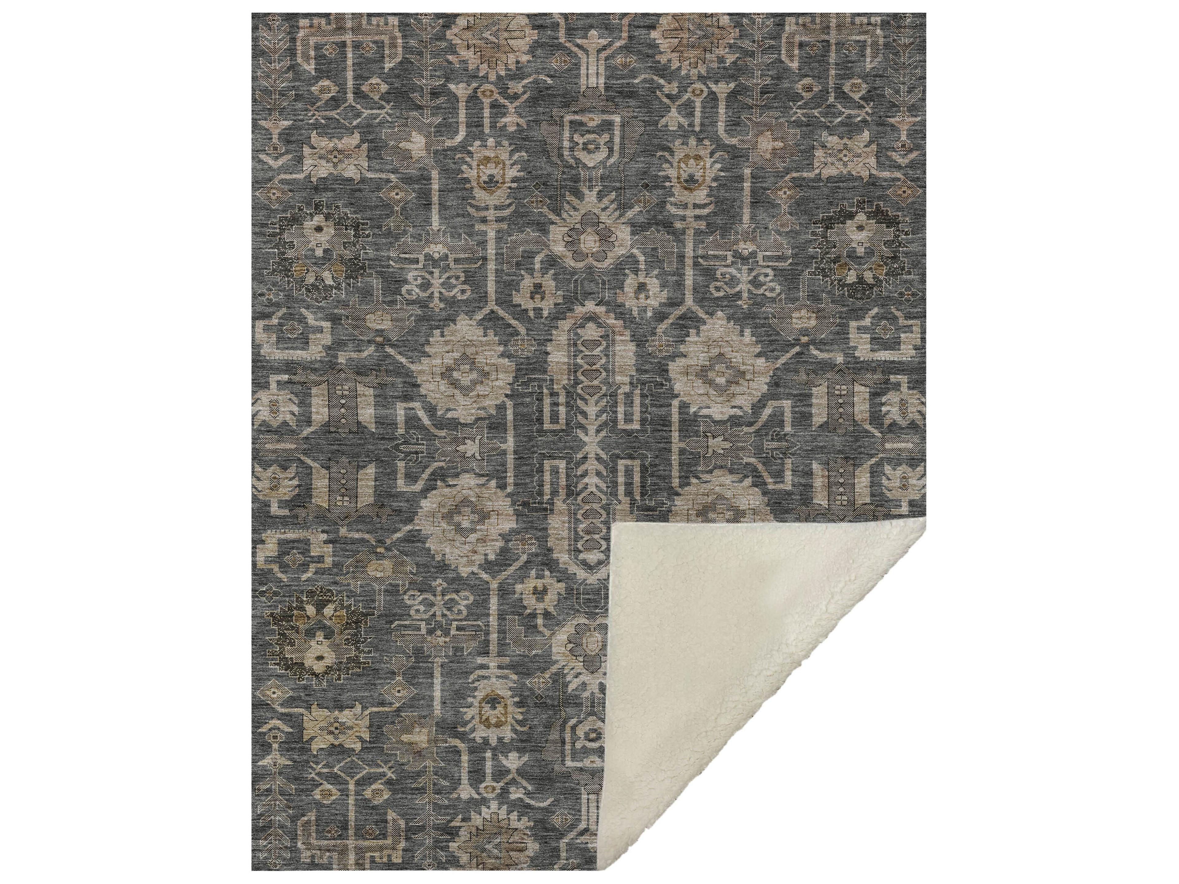 Sherpa Gray Polyester Throw