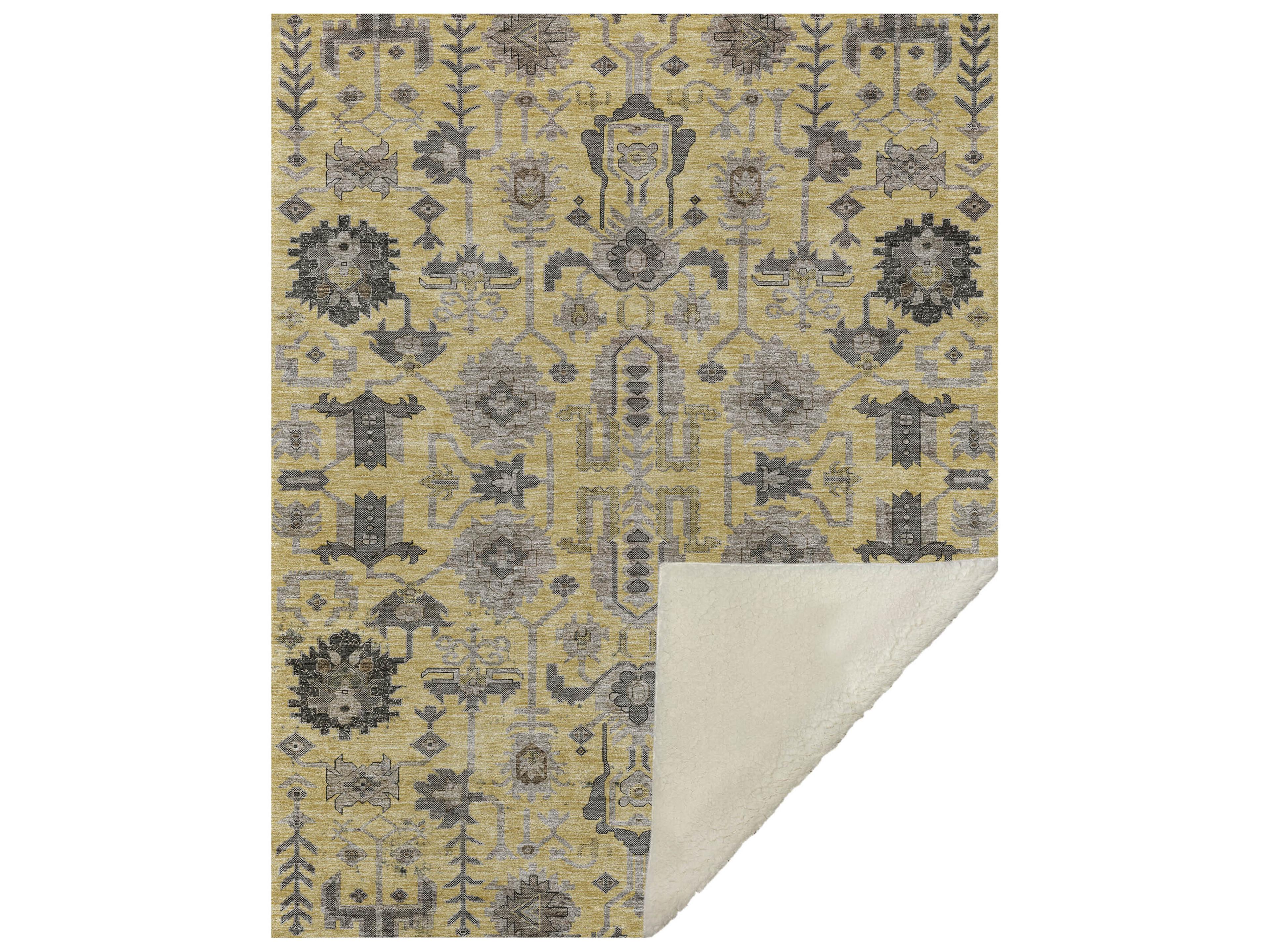 Dalyn Sherpa Gold Polyester Throw