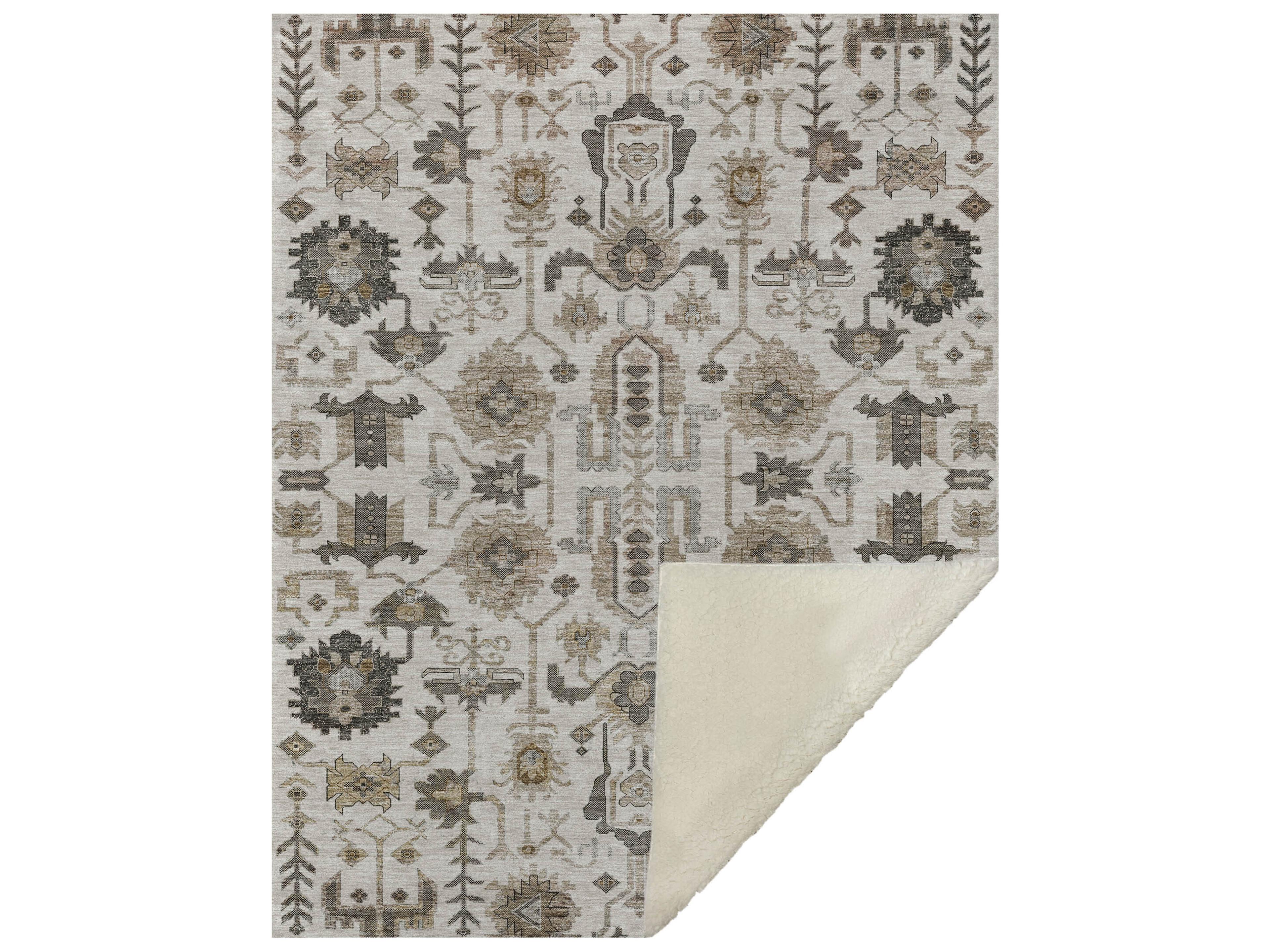 Dalyn Sherpa Ivory Polyester Throw