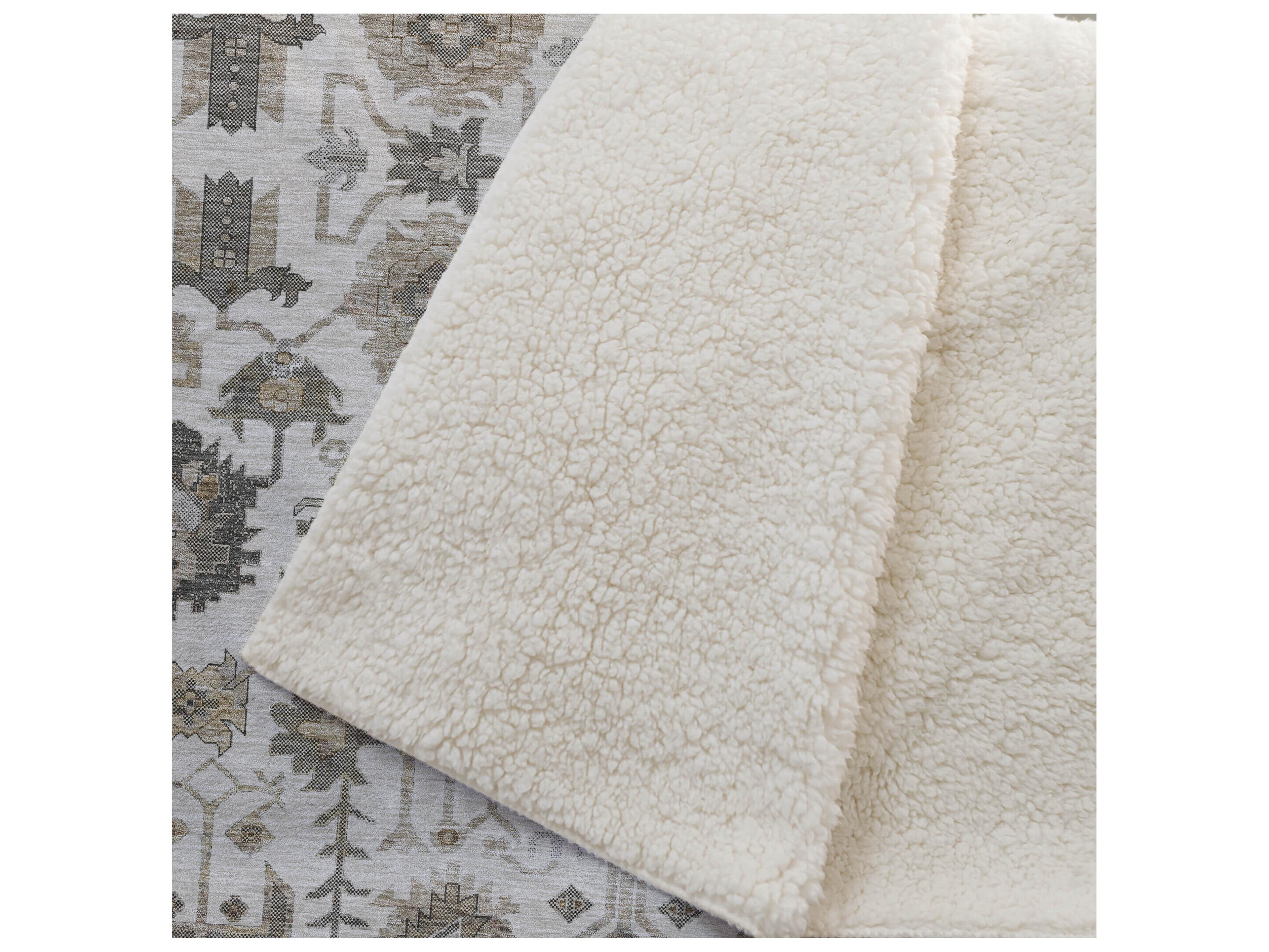 Dalyn Sherpa Ivory Polyester Throw