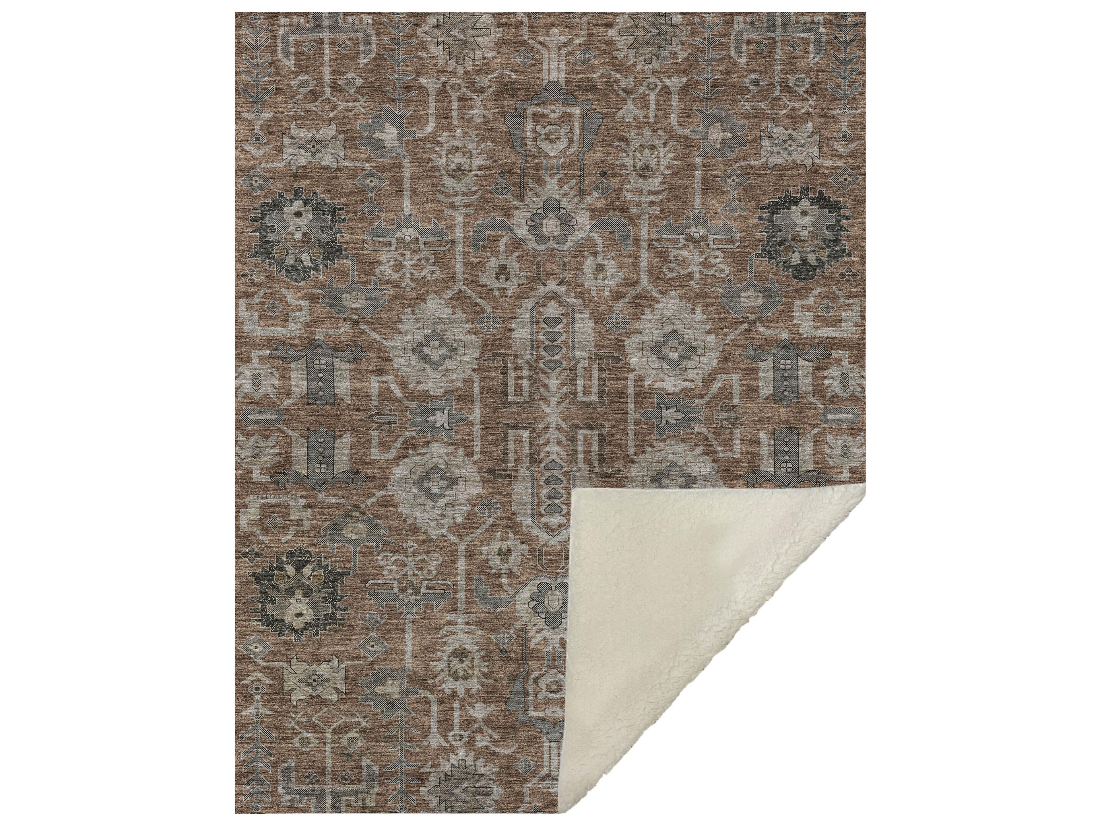 Dalyn Sherpa Orange Polyester Throw