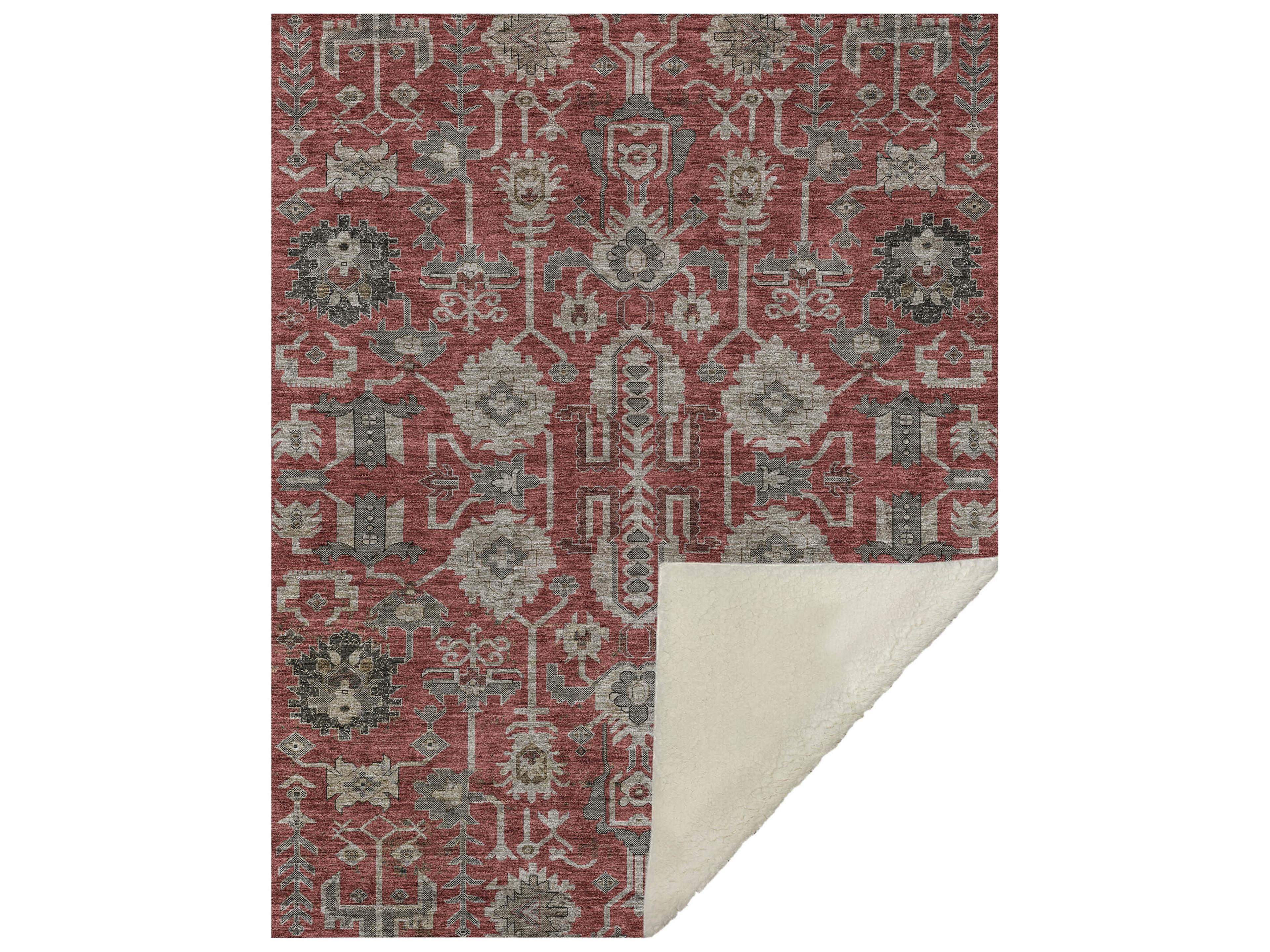 Sherpa Red Polyester Throw