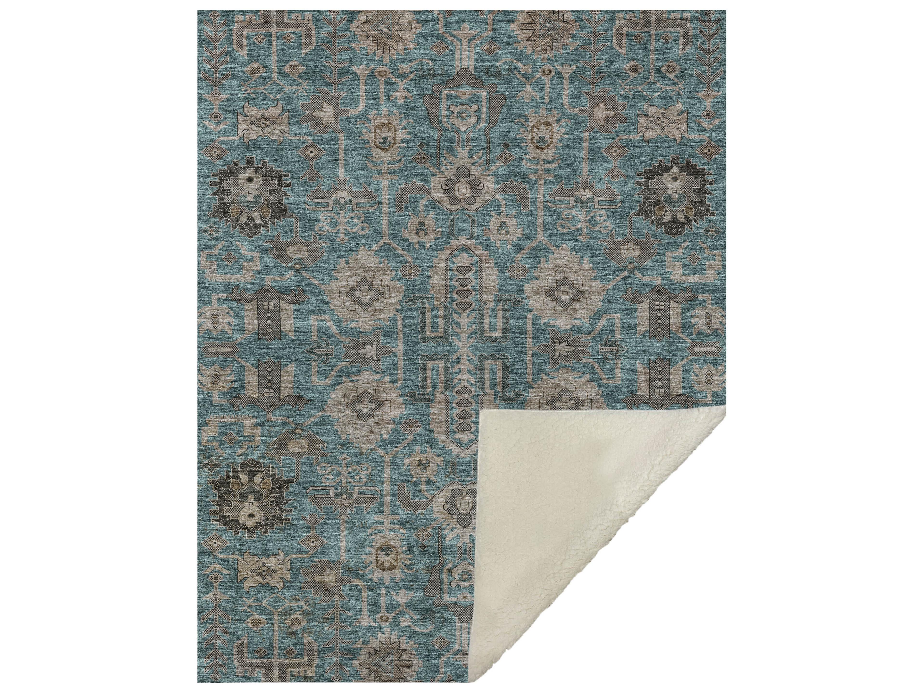 Dalyn Sherpa Teal Polyester Throw