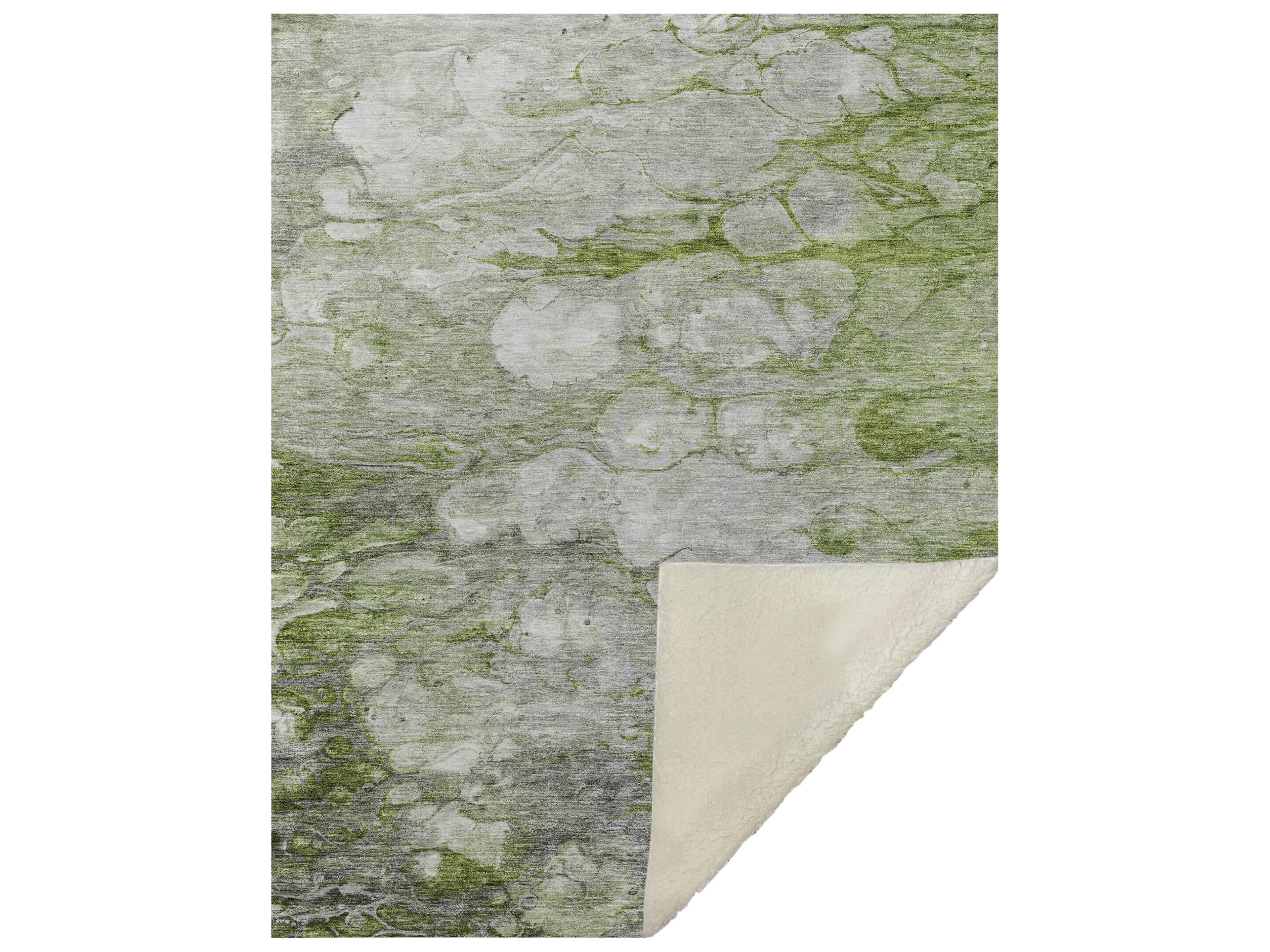 Dalyn Sherpa Green Polyester Throw