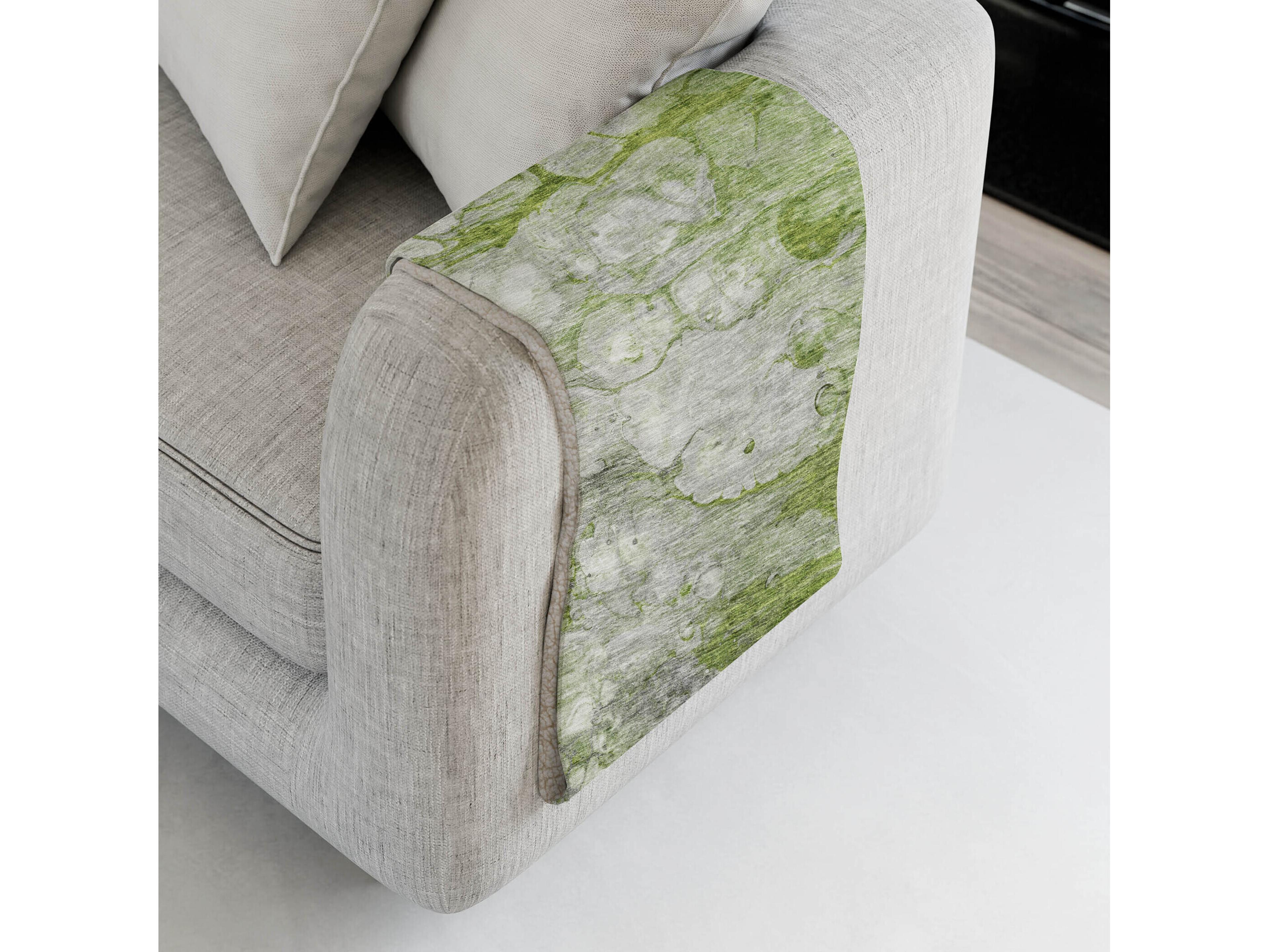 Dalyn Sherpa Green Polyester Throw