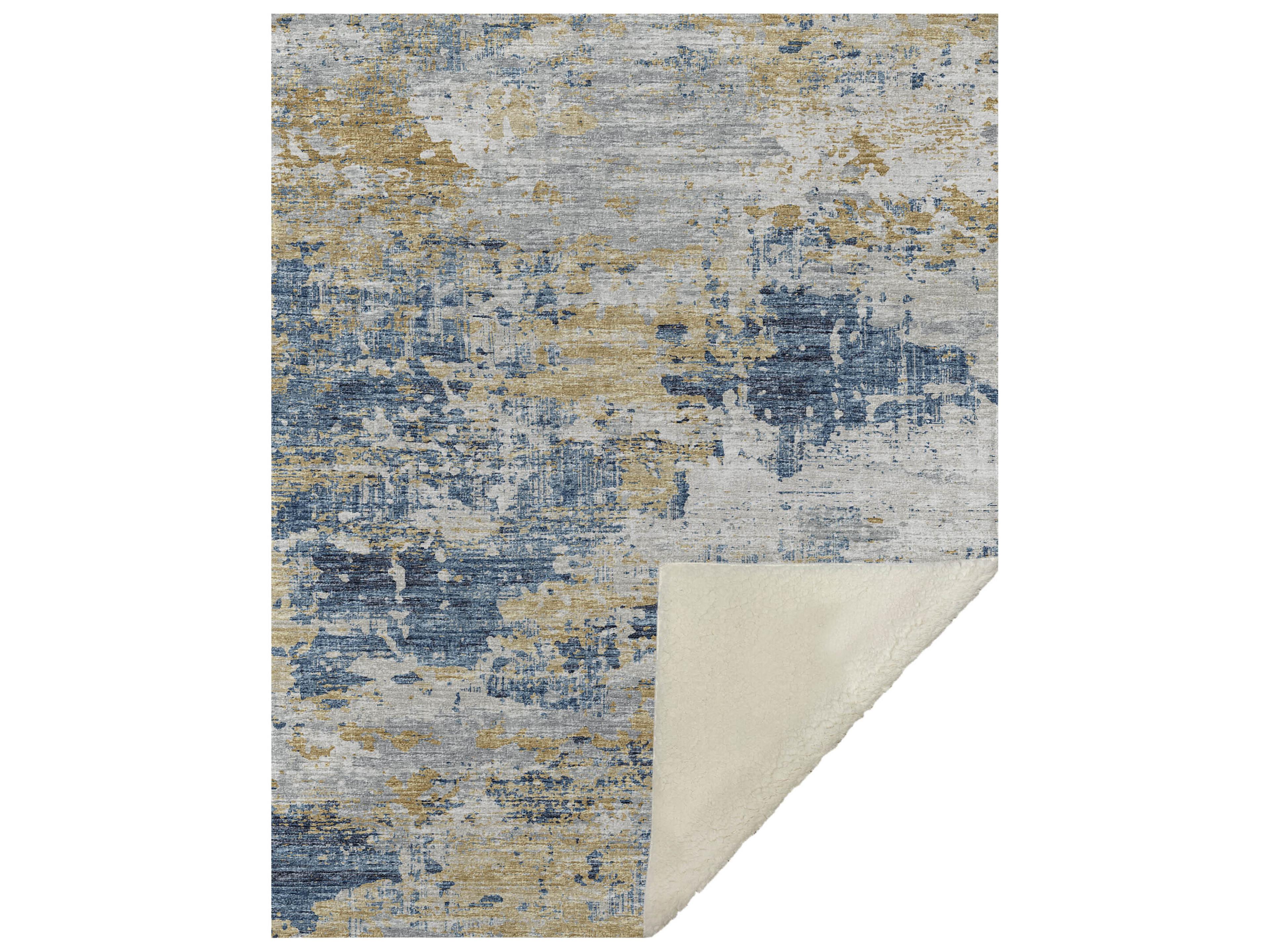 Sherpa Navy Polyester Throw