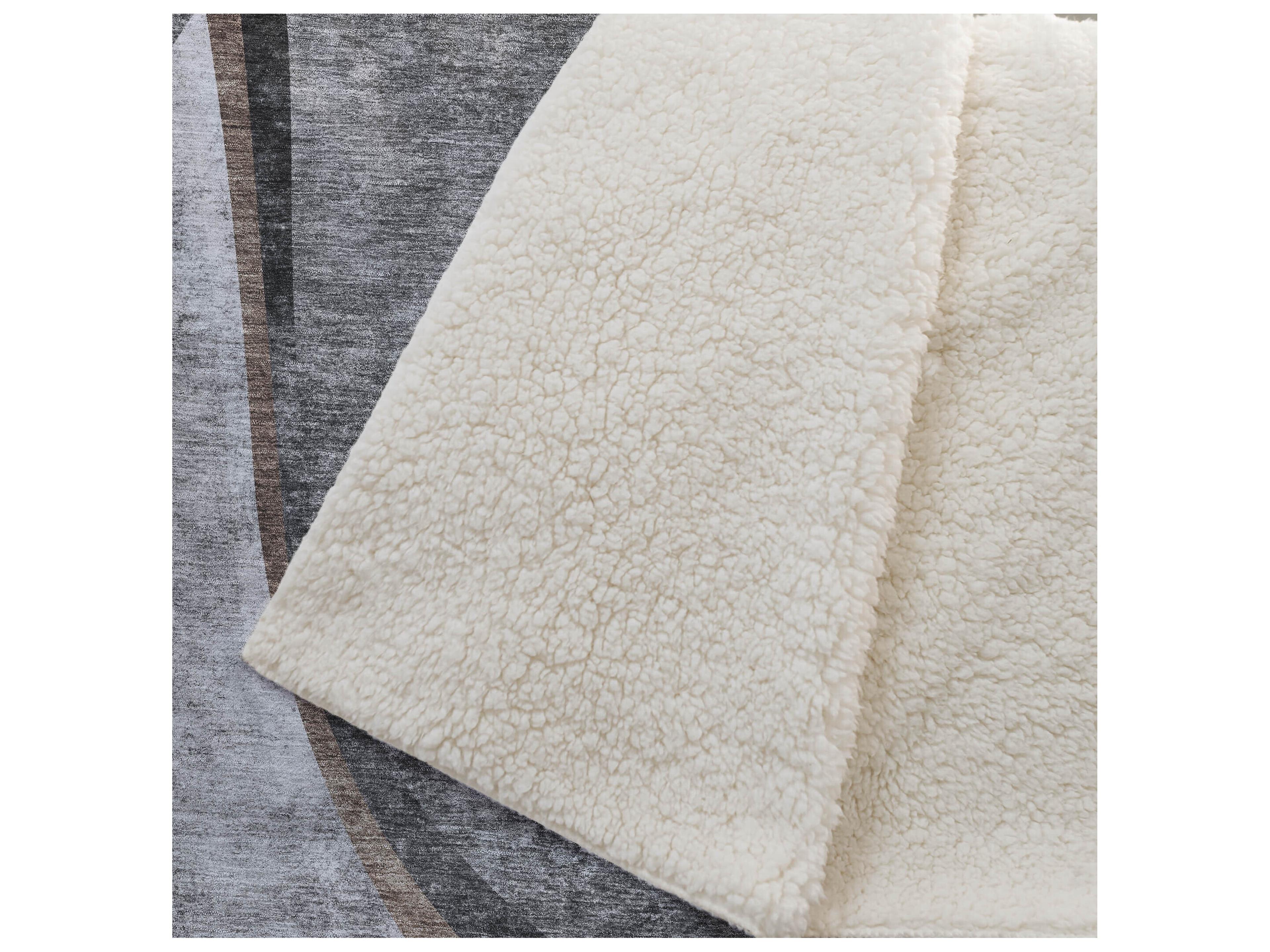 Dalyn Sherpa Gray Polyester Throw