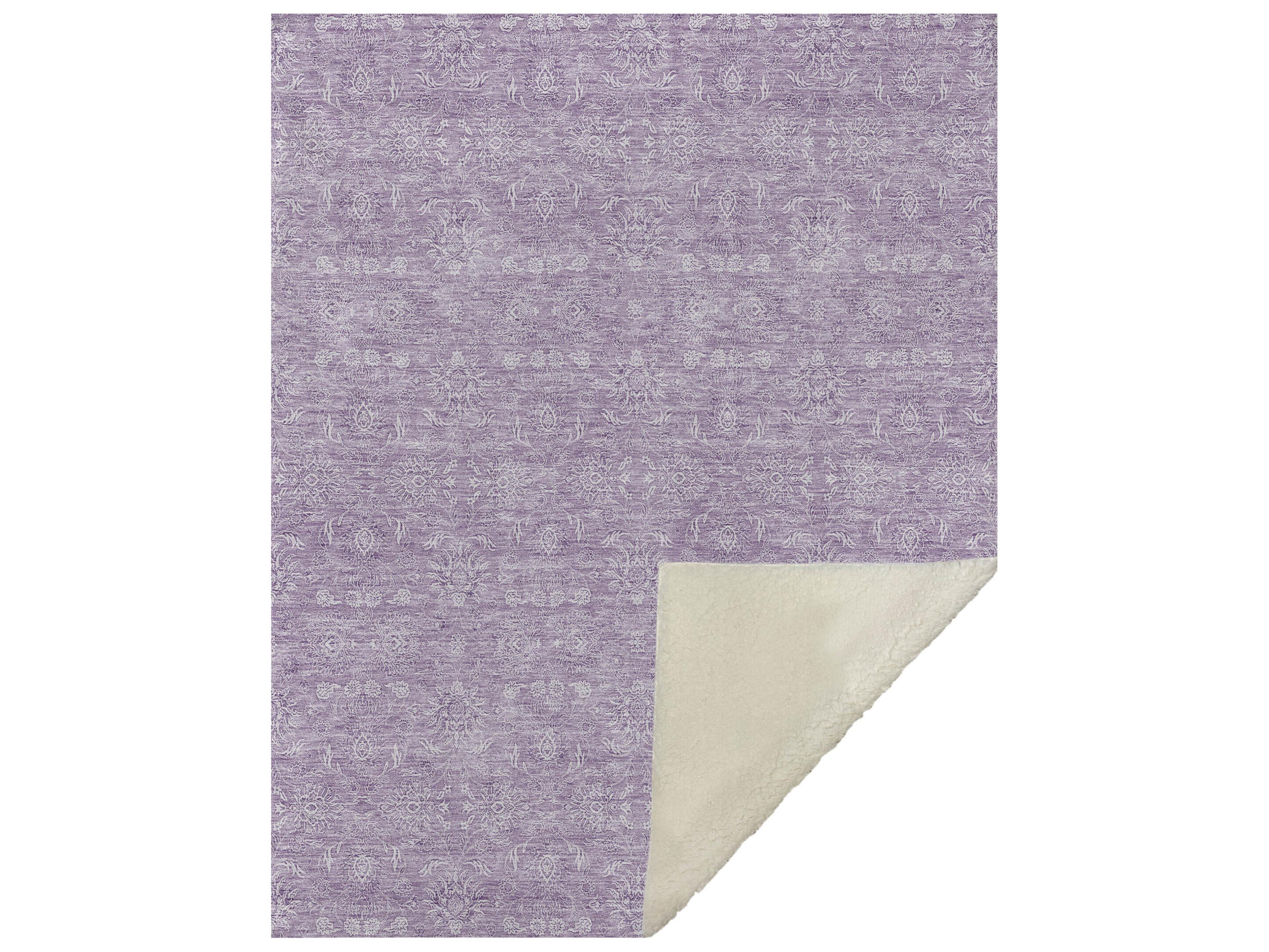 Dalyn Sherpa Purple Polyester Throw