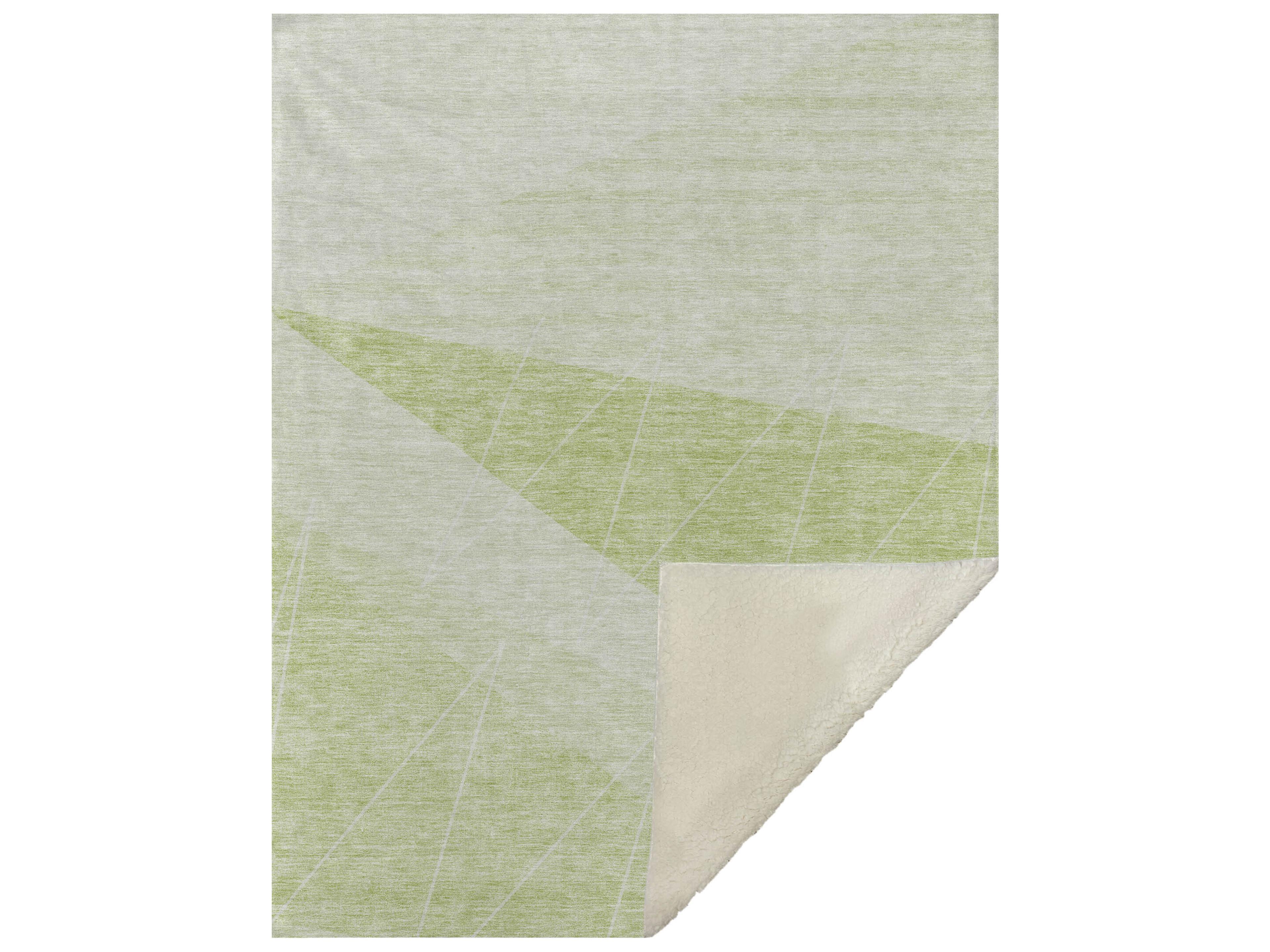 Sherpa Green Polyester Throw