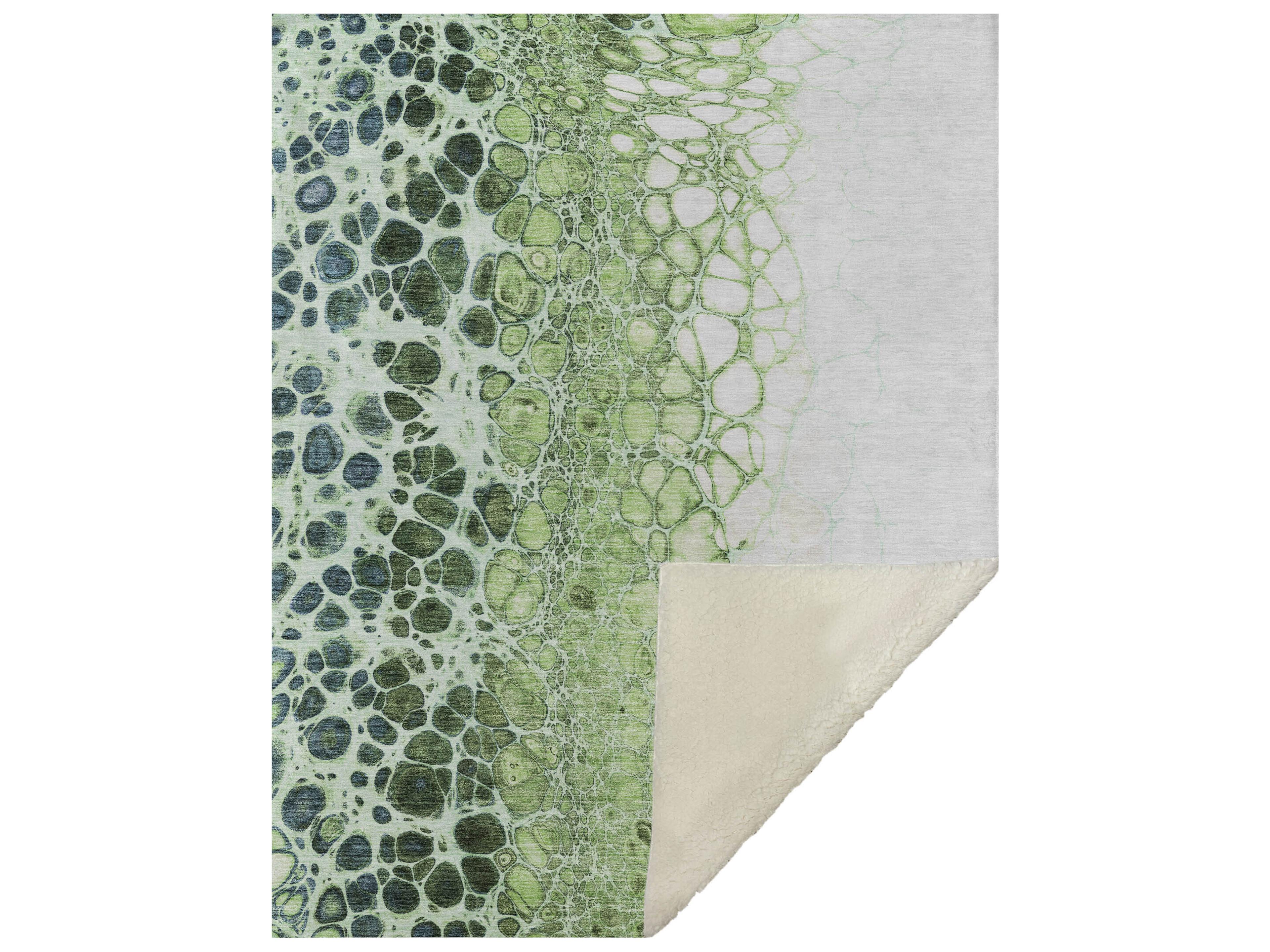 Sherpa Green Polyester Throw