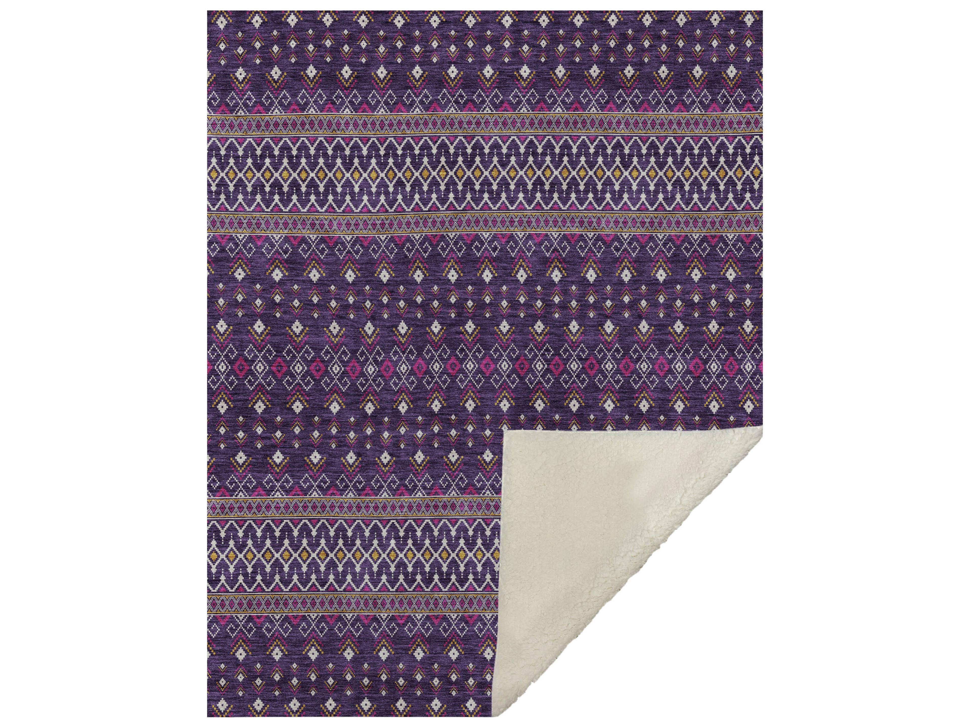 Dalyn Sherpa Purple Polyester Throw