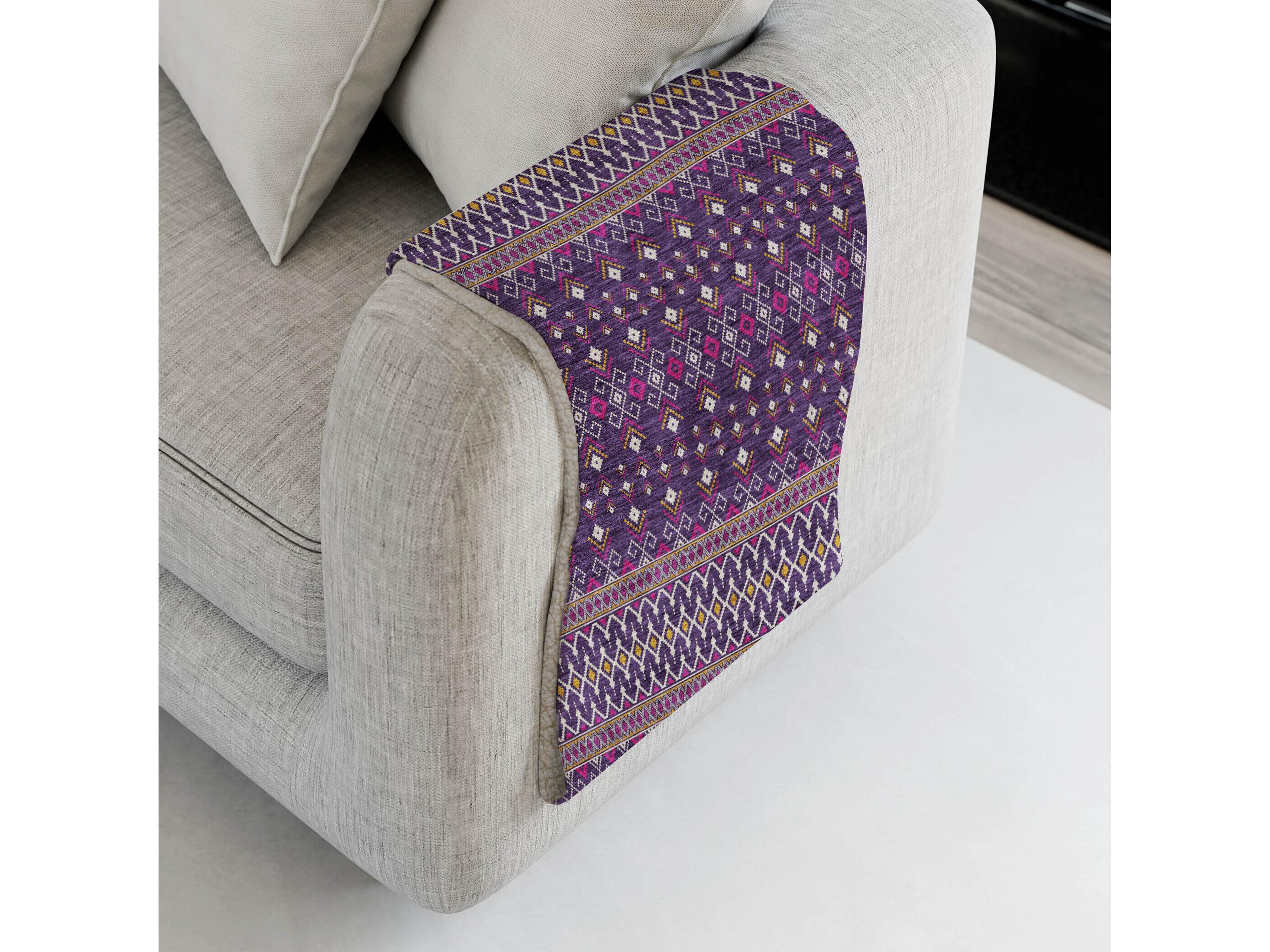 Dalyn Sherpa Purple Polyester Throw