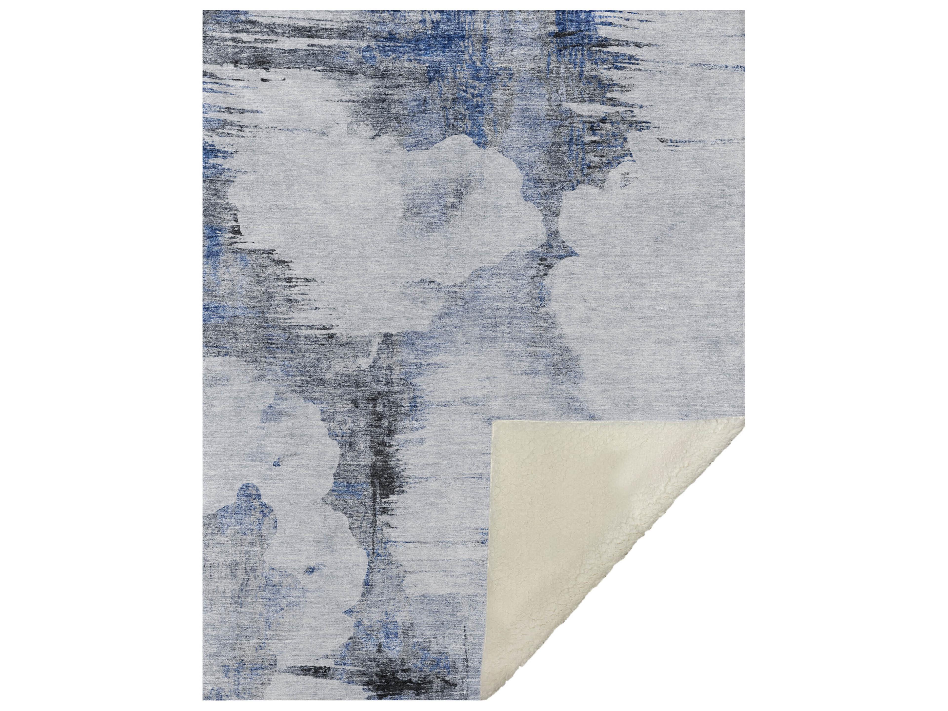 Sherpa Blue Polyester Throw