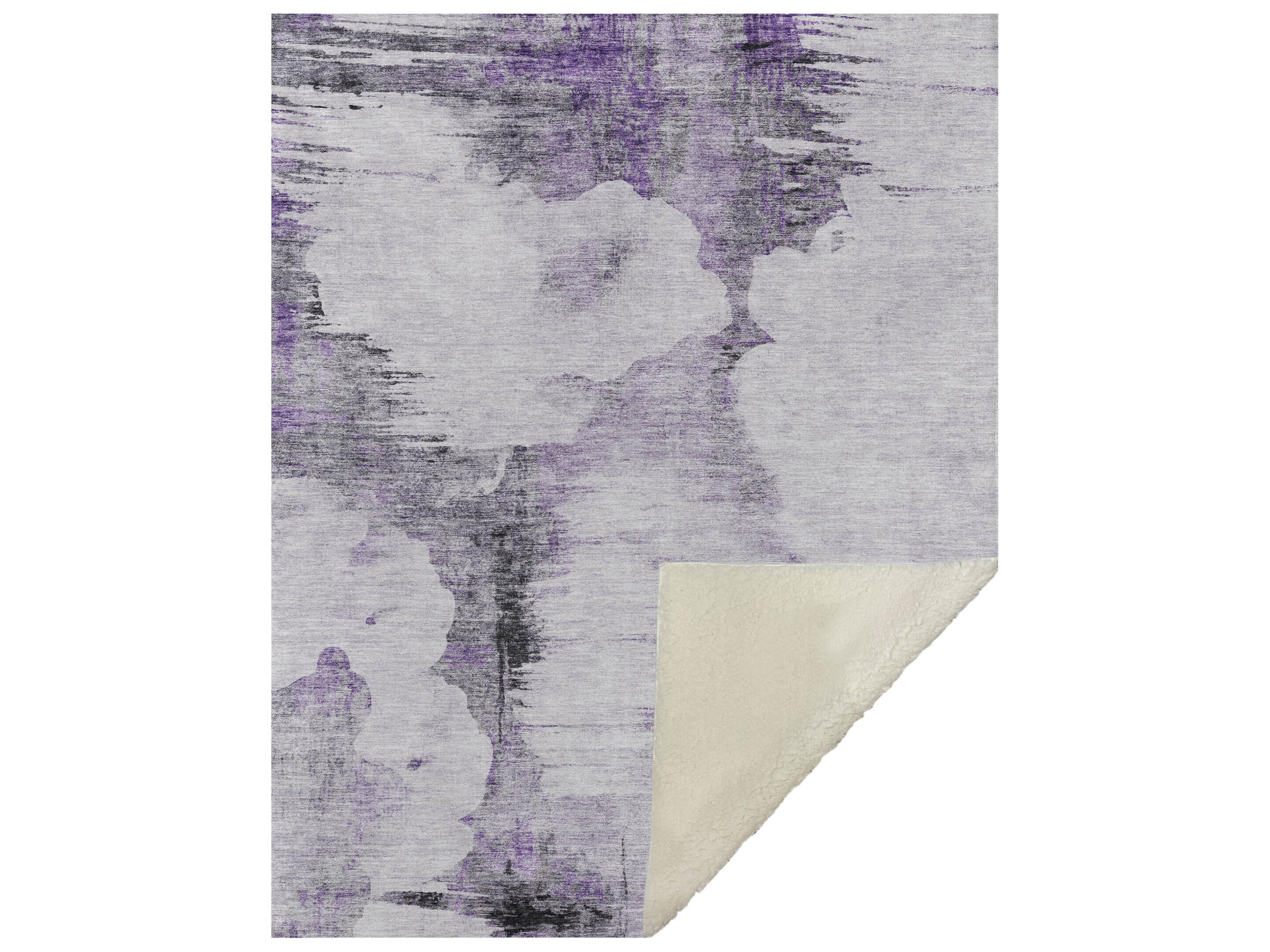 Sherpa Purple Polyester Throw