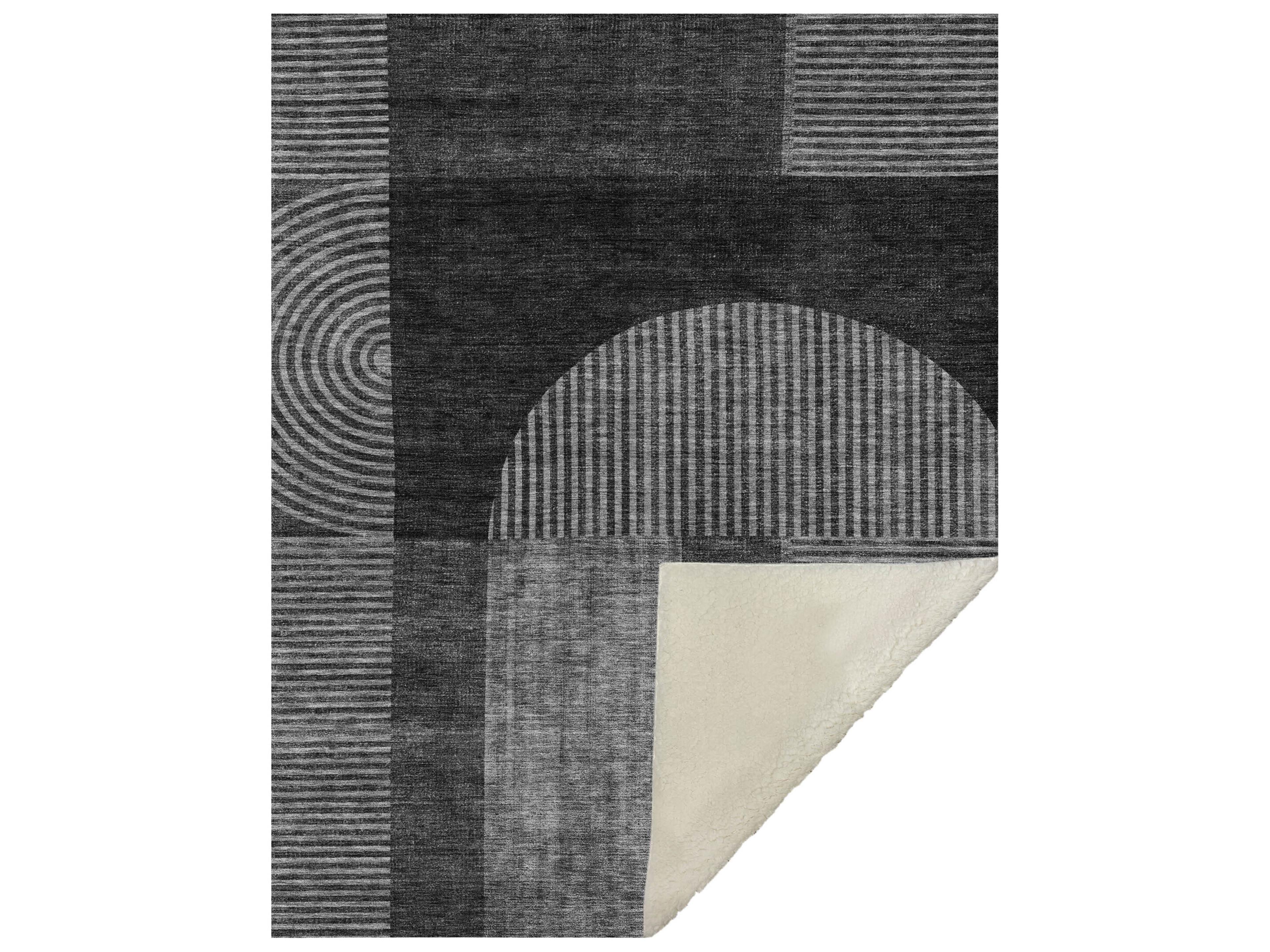 Sherpa Gray Polyester Throw