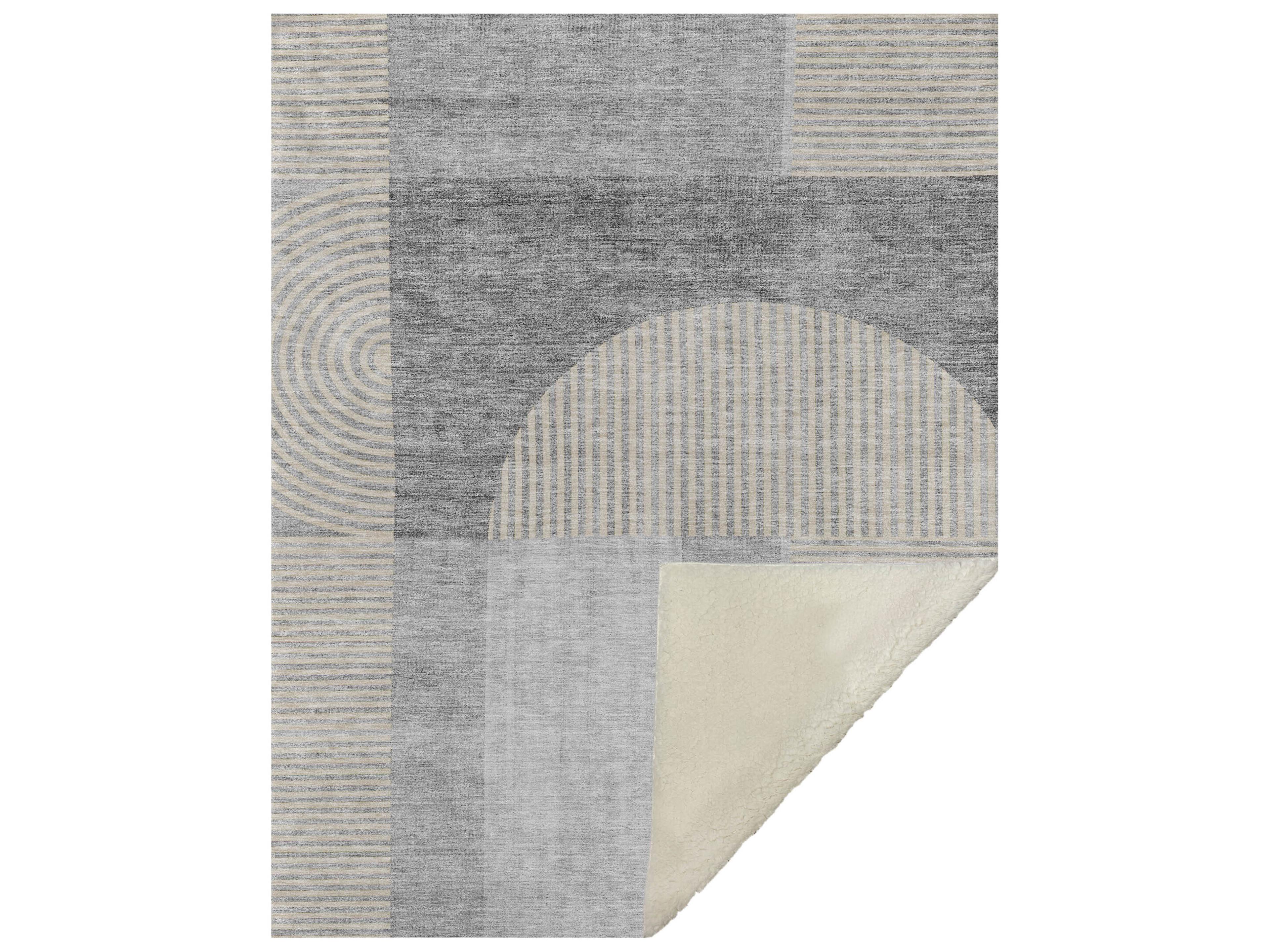 Dalyn Sherpa Gray Polyester Throw