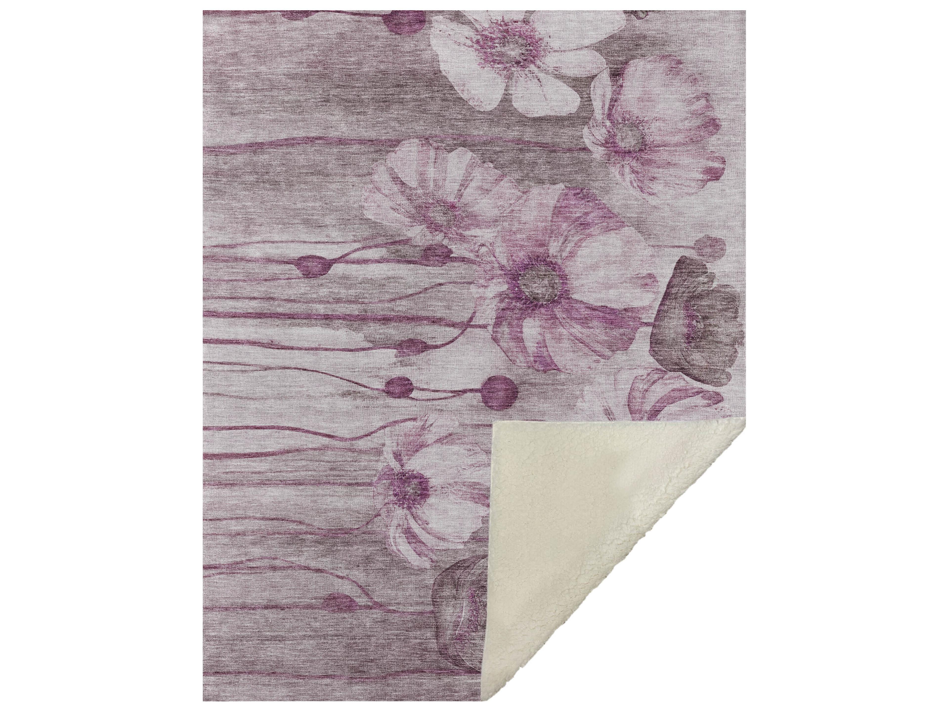 Sherpa Purple Polyester Throw