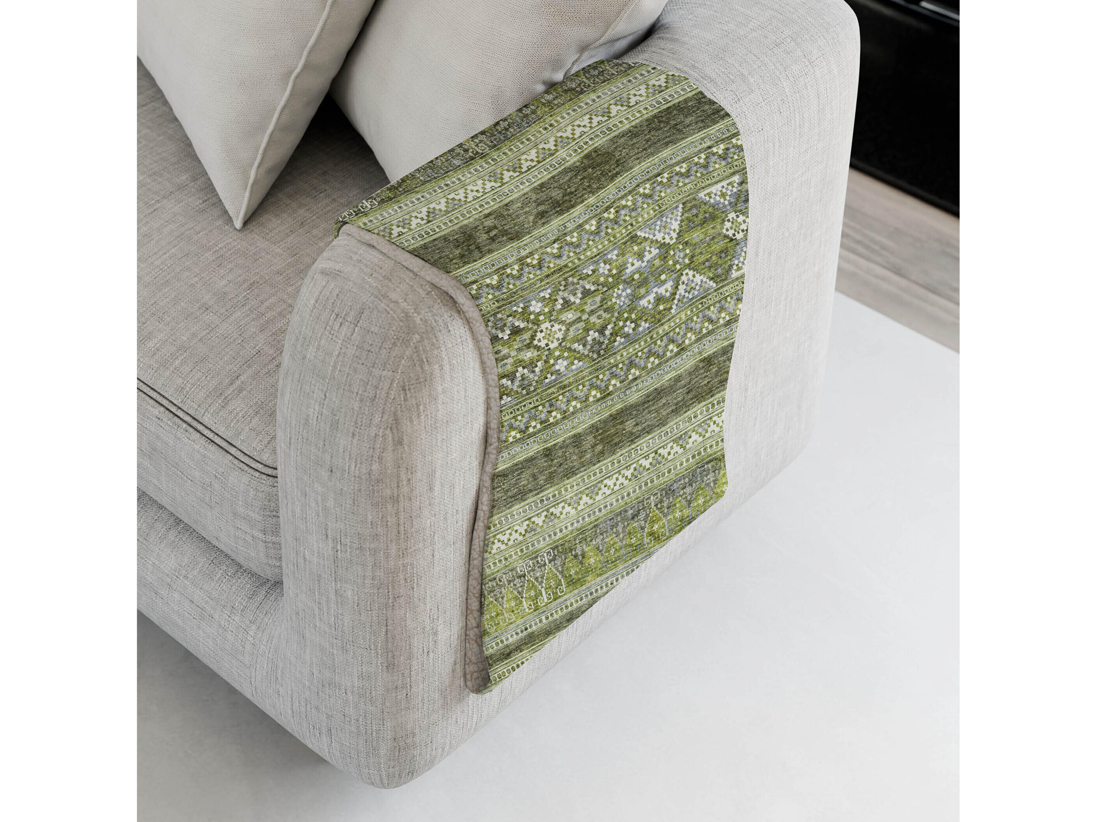 Dalyn Sherpa Green Polyester Throw