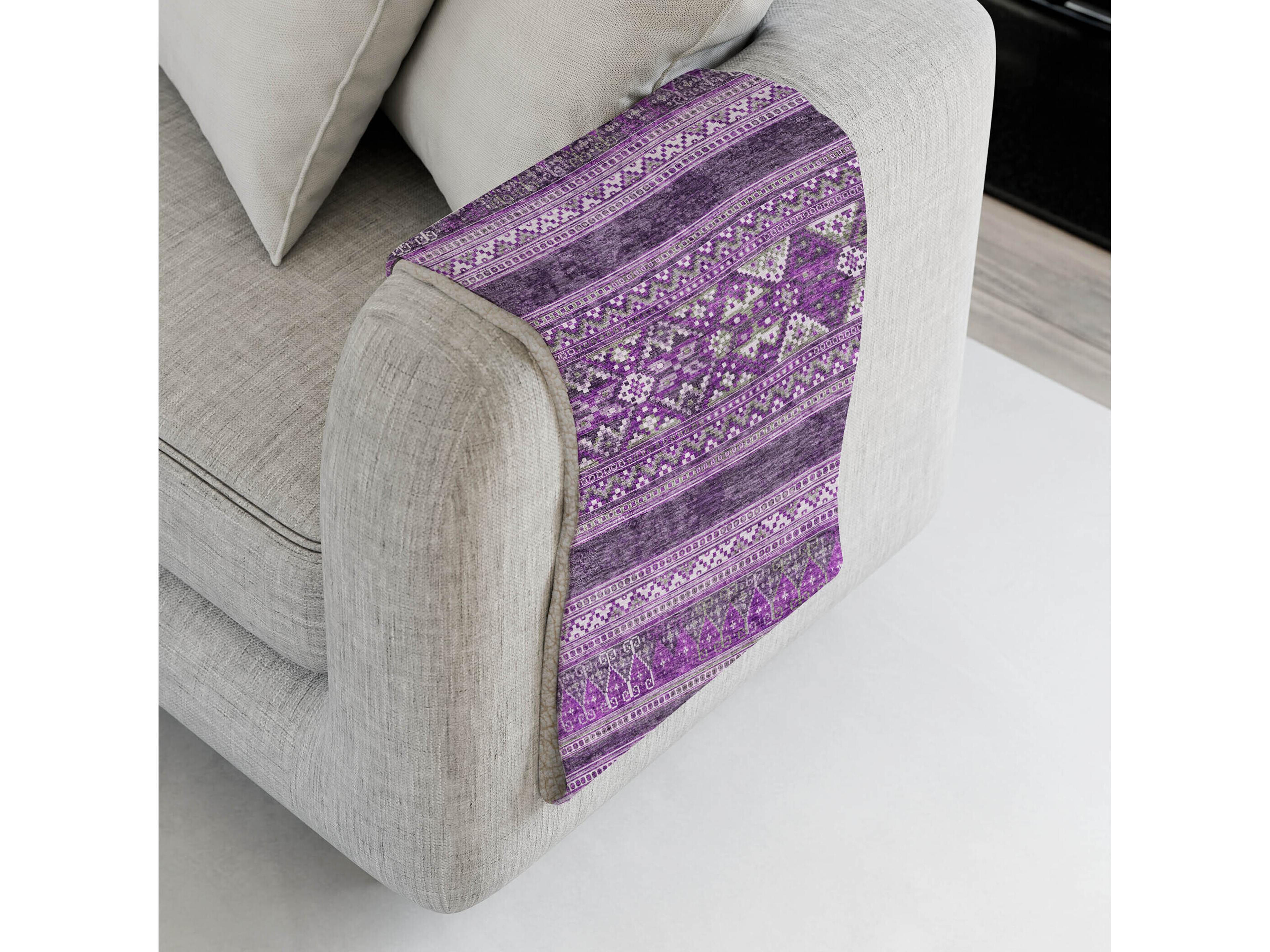 Dalyn Sherpa Purple Polyester Throw