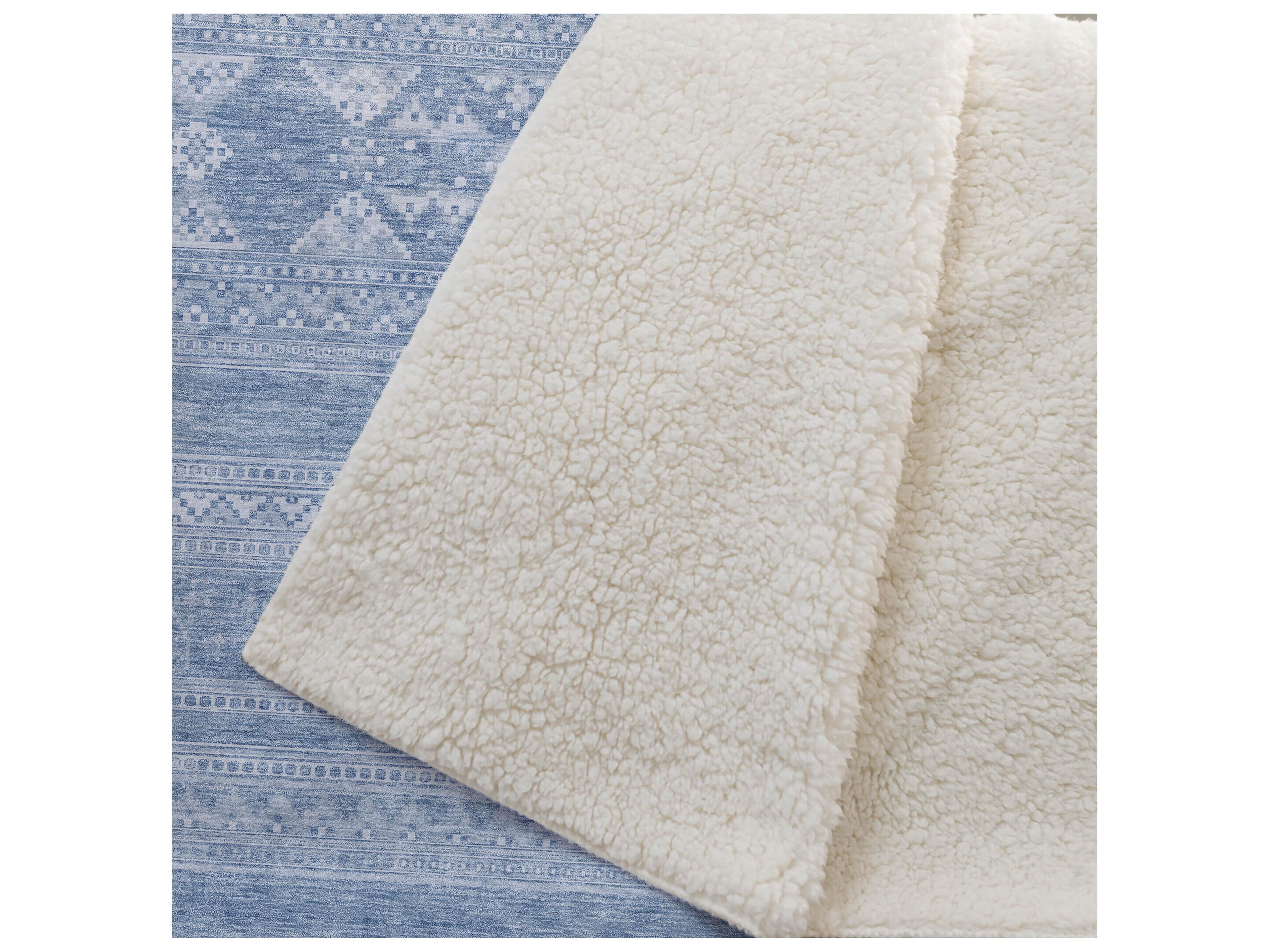 Dalyn Sherpa Blue Polyester Throw