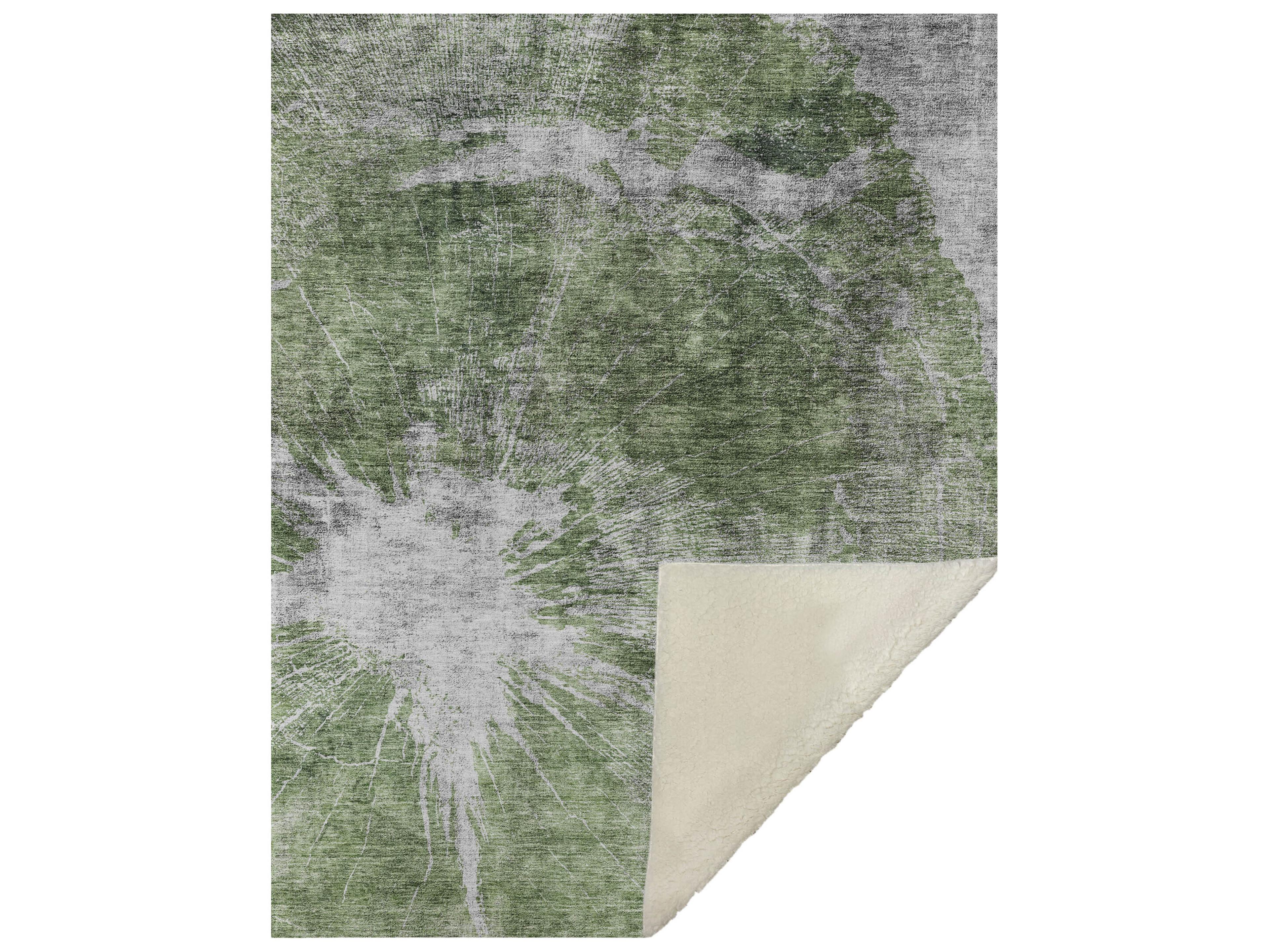 Sherpa Green Polyester Throw