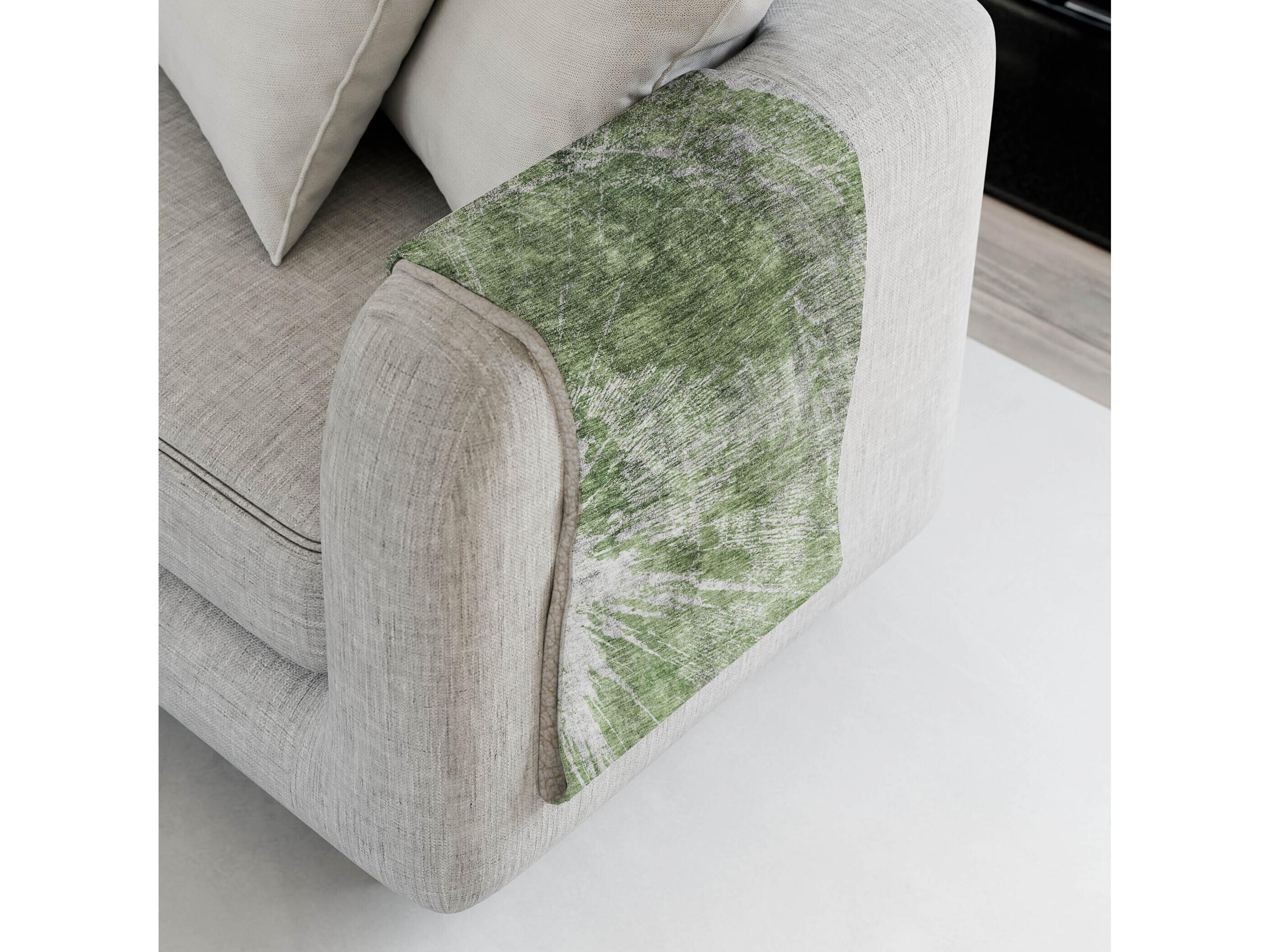 Dalyn Sherpa Green Polyester Throw