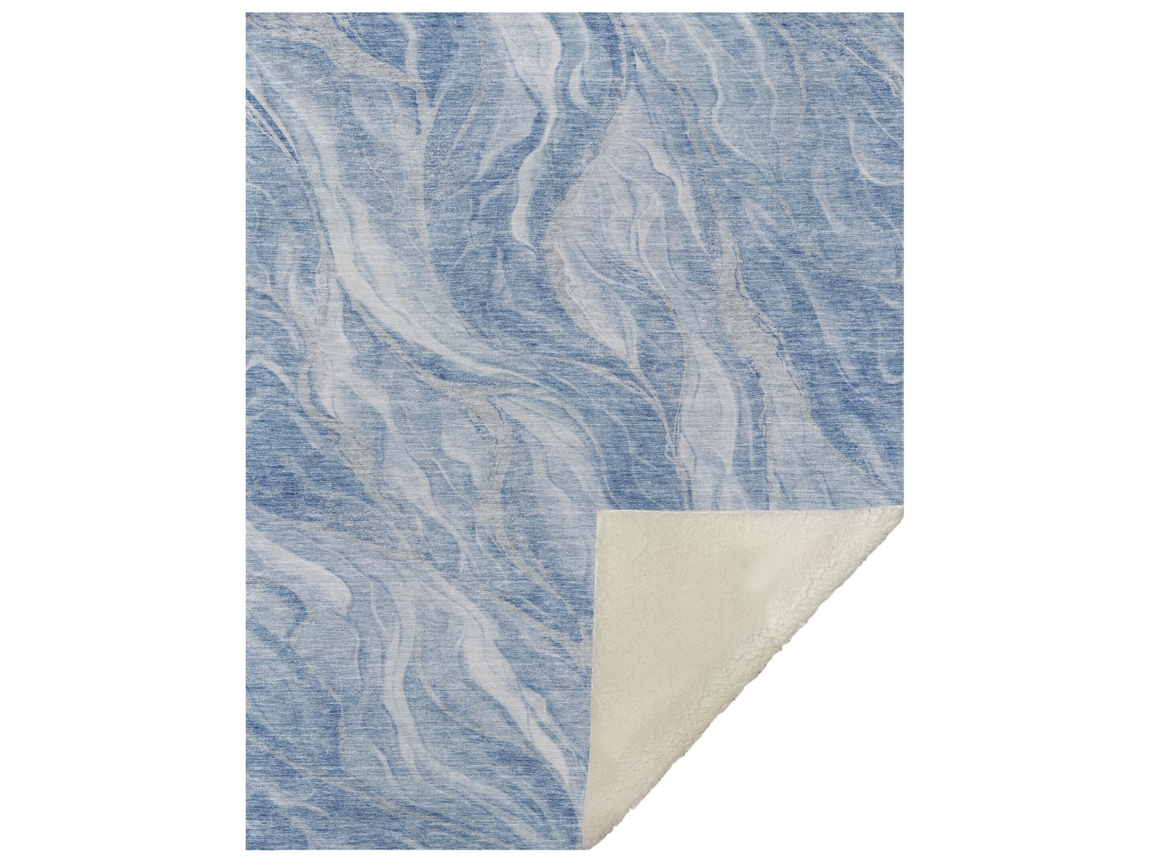 Sherpa Blue Polyester Throw