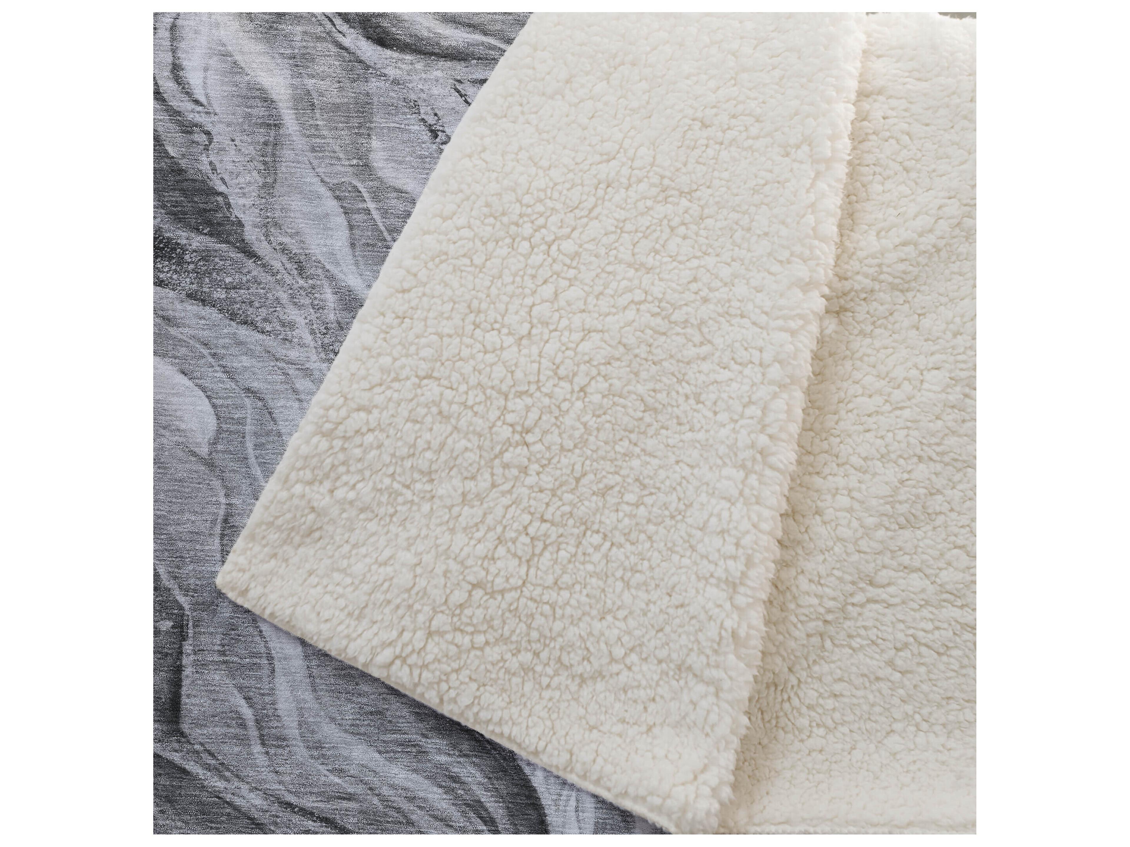 Dalyn Sherpa Gray Polyester Throw