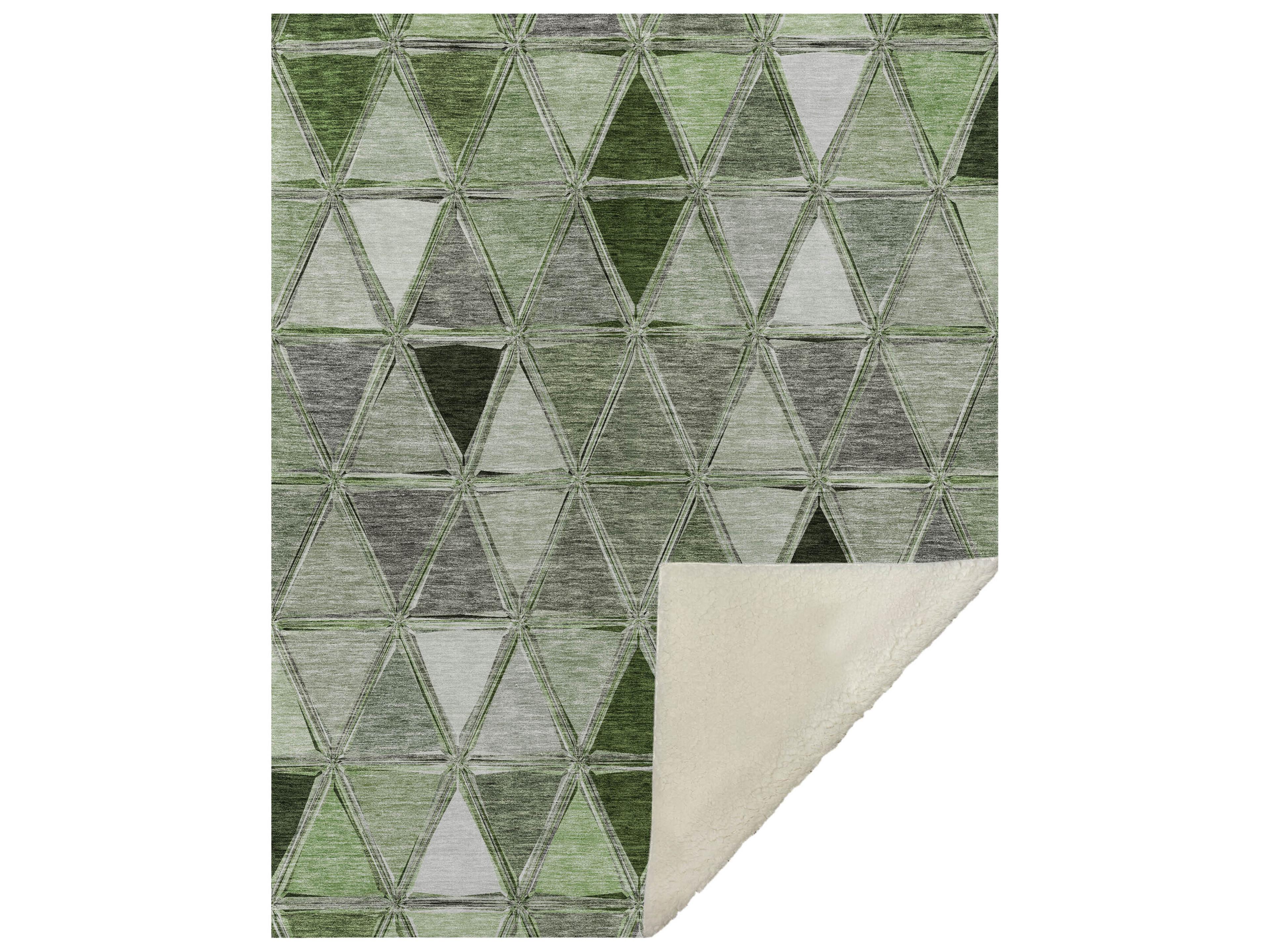 Sherpa Green Polyester Throw