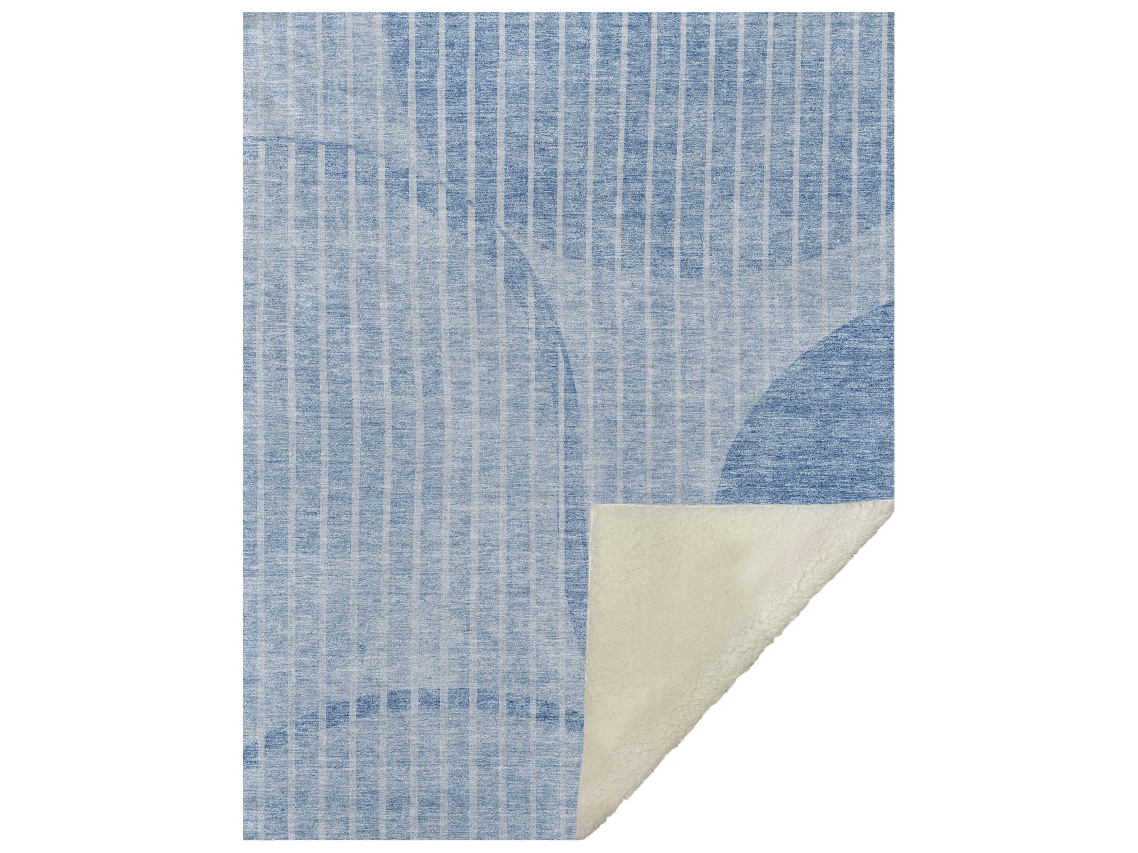 Sherpa Blue Polyester Throw