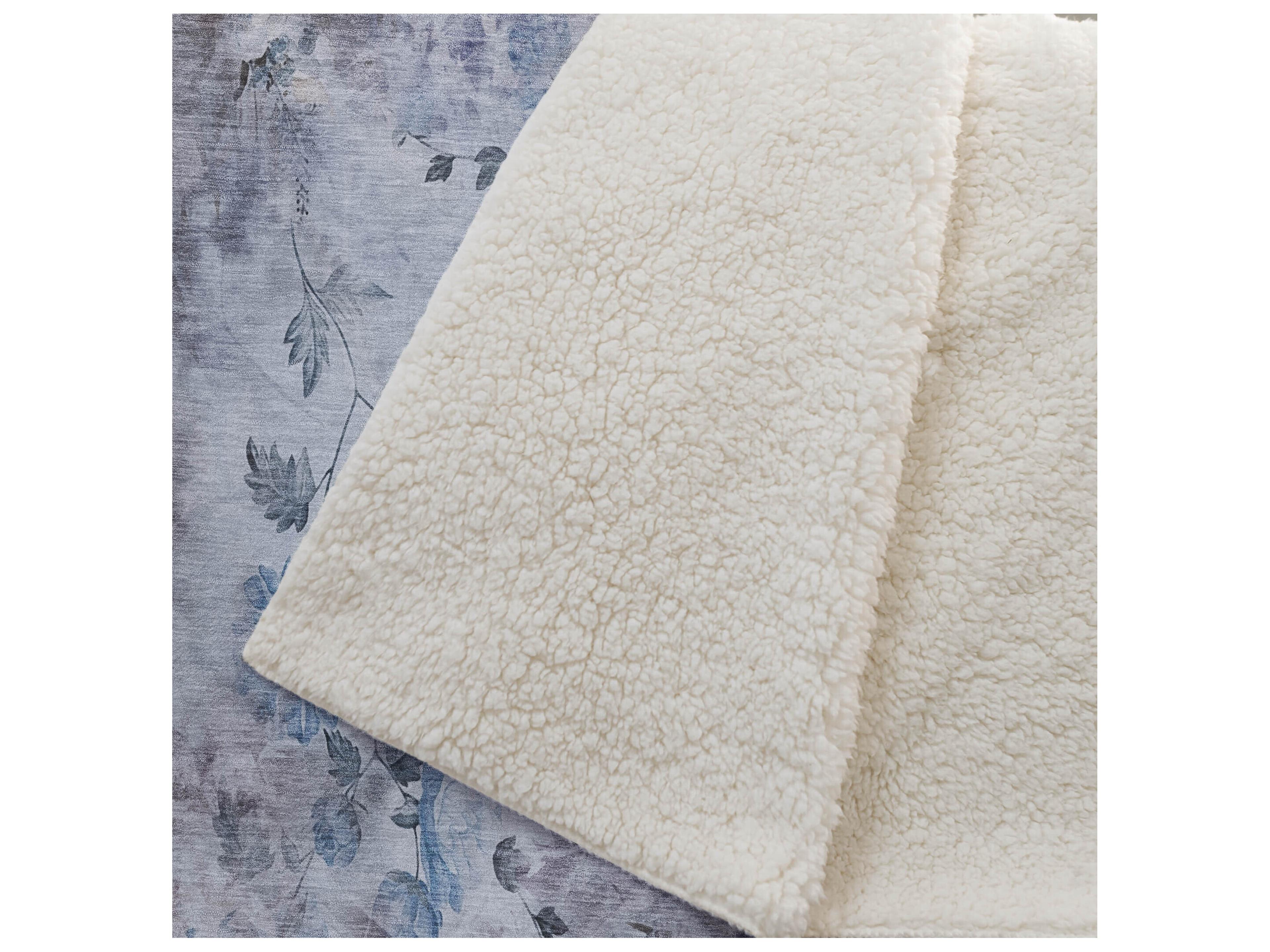 Dalyn Sherpa Blue Polyester Throw