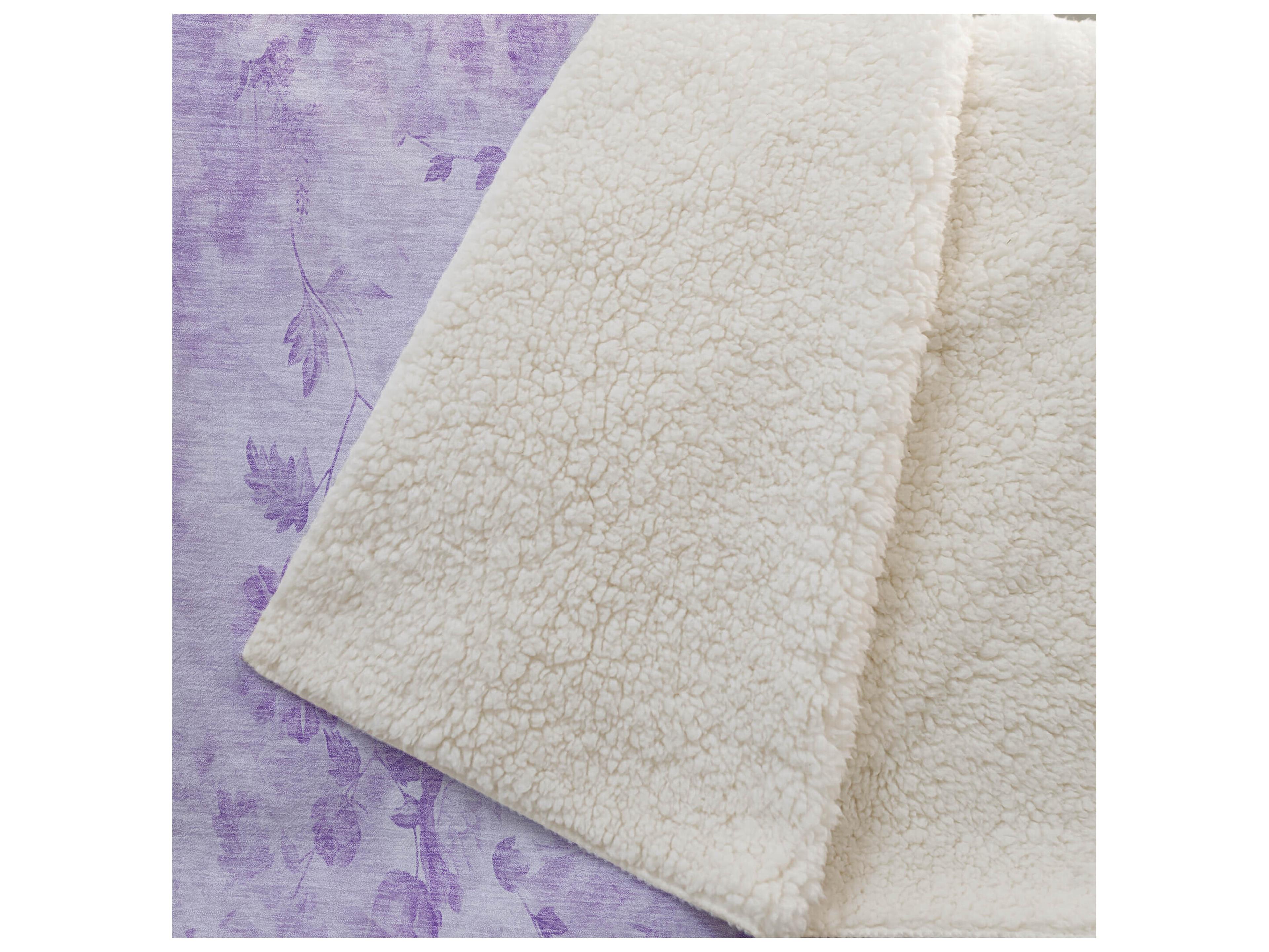 Dalyn Sherpa Purple Polyester Throw