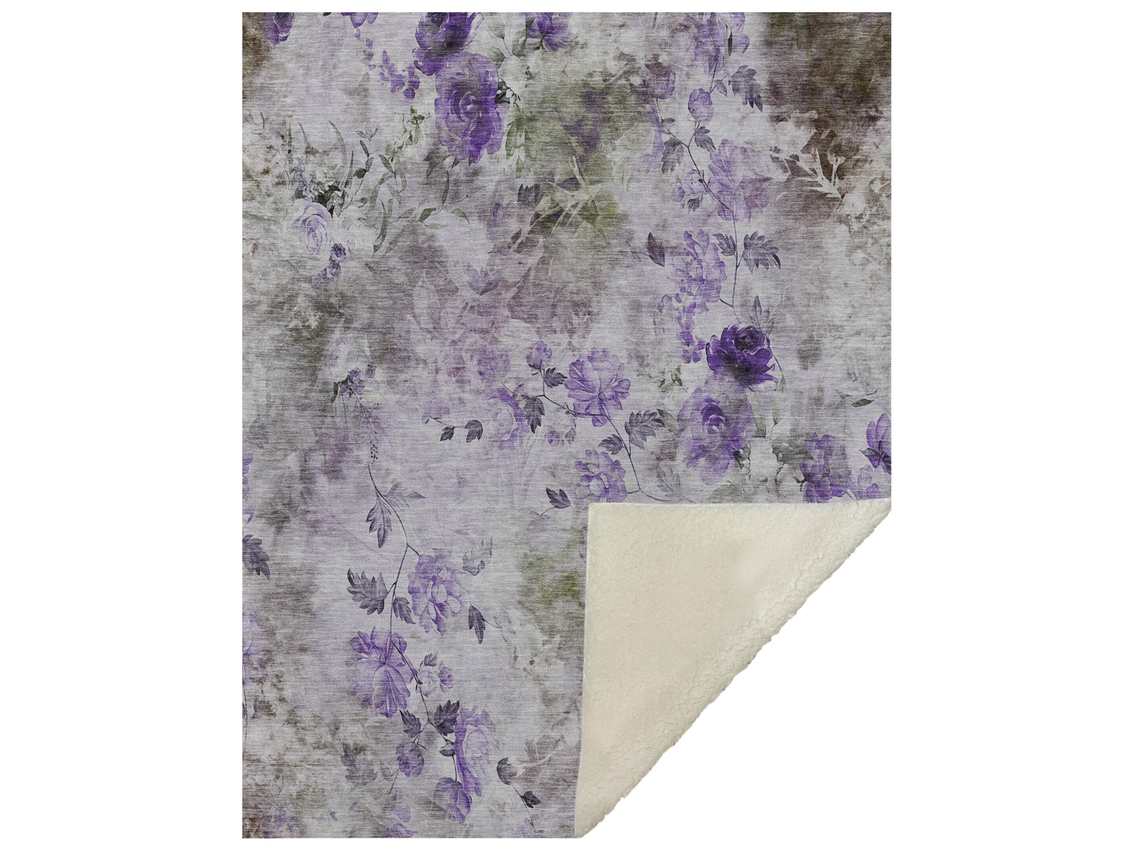 Dalyn Sherpa Purple Polyester Throw