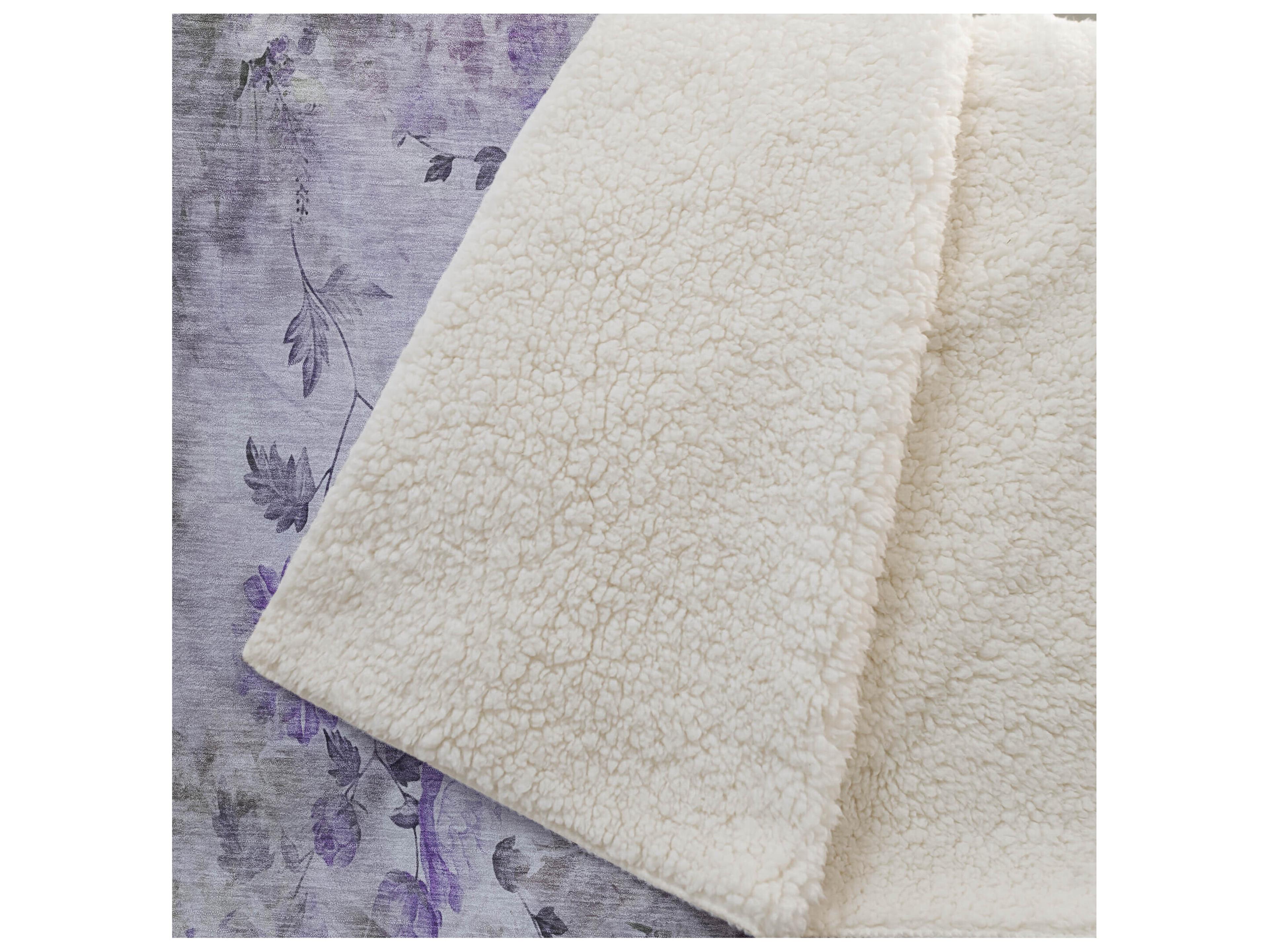 Dalyn Sherpa Purple Polyester Throw